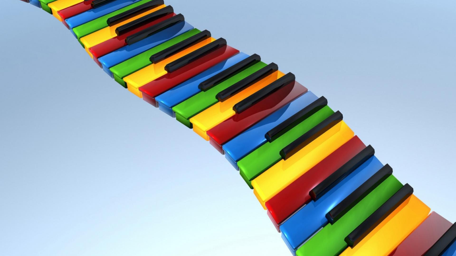 Радужная изогнутая клавиатура пианино