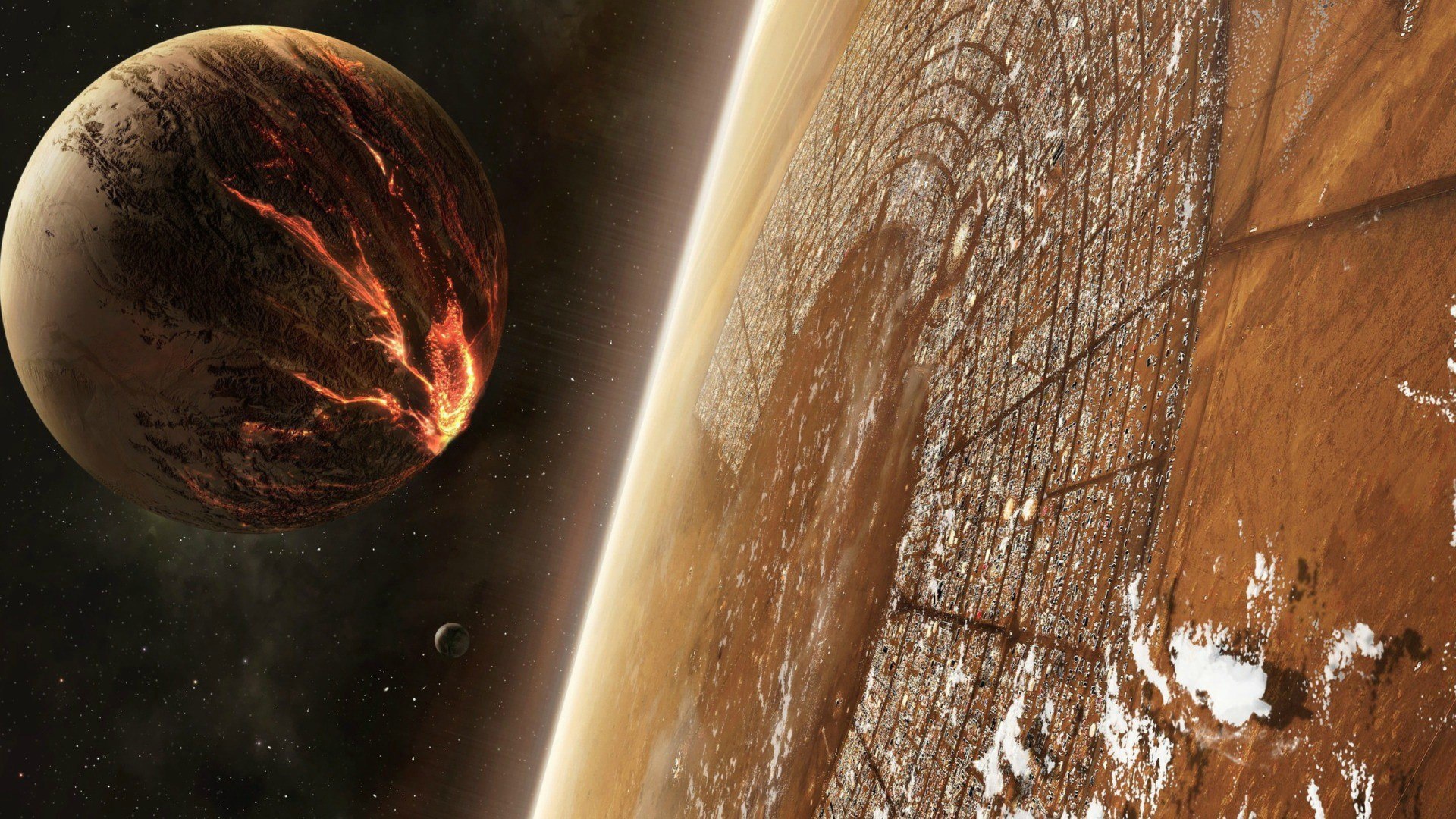 Огромный город на планете