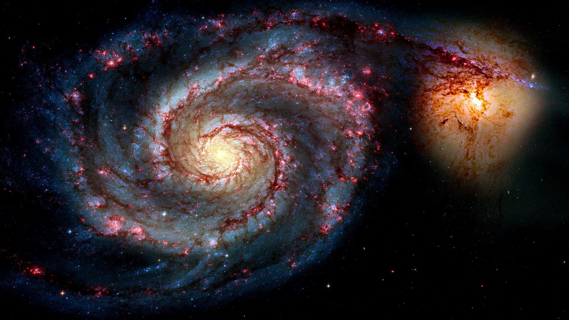 Слияние галактик в космосе