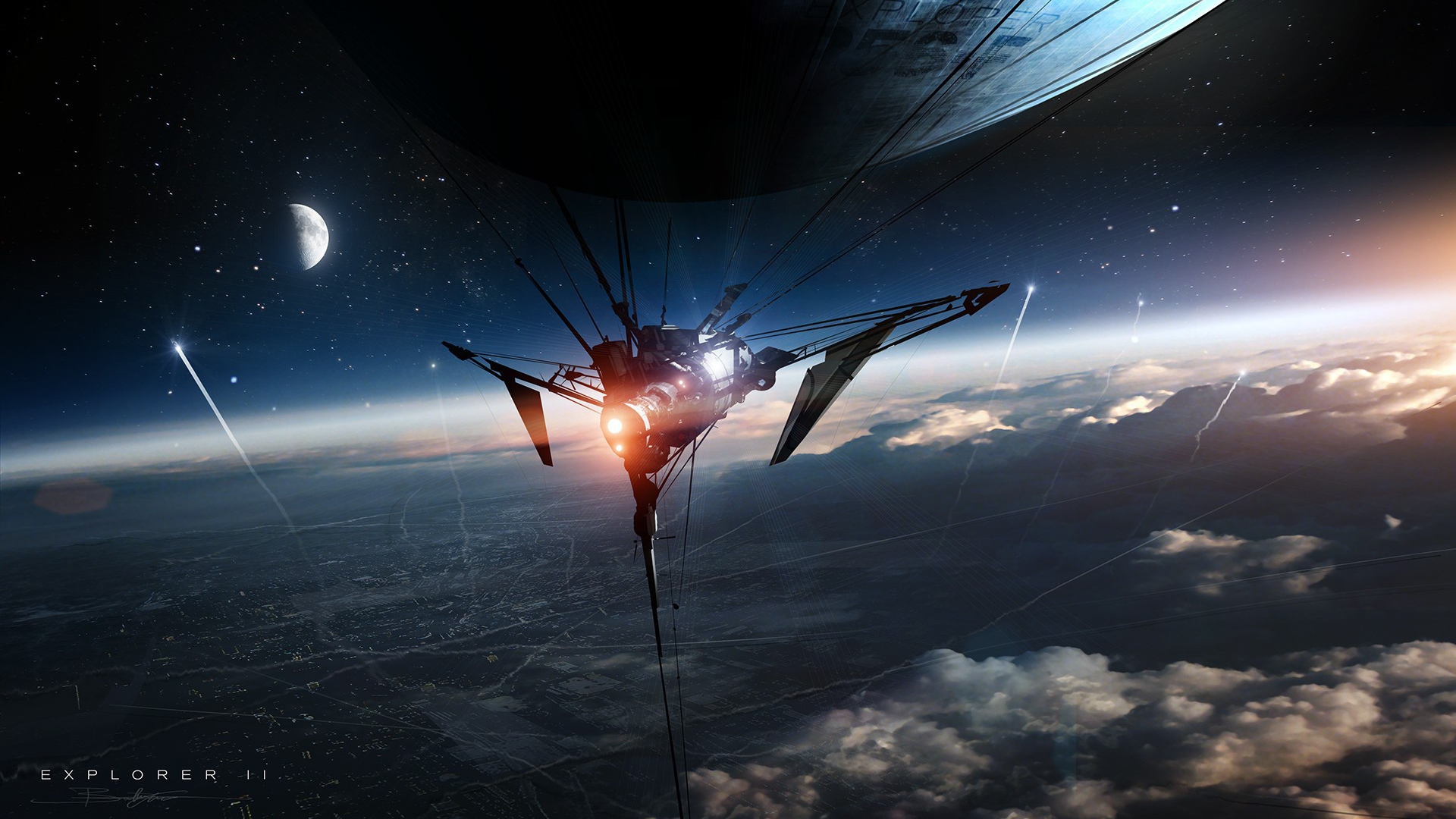 Космический аппарат над землей