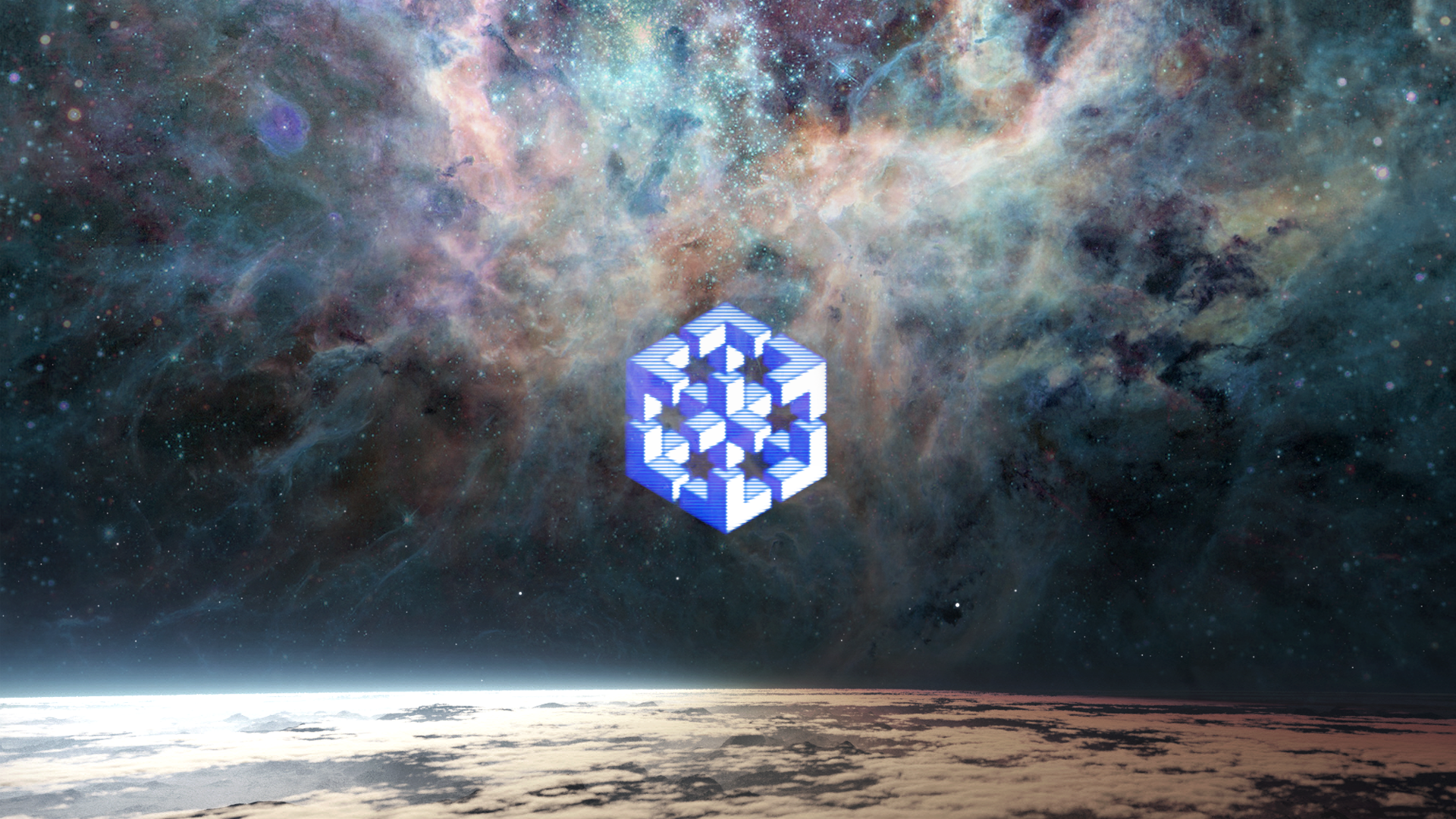 Символ снежинка на фоне звезд