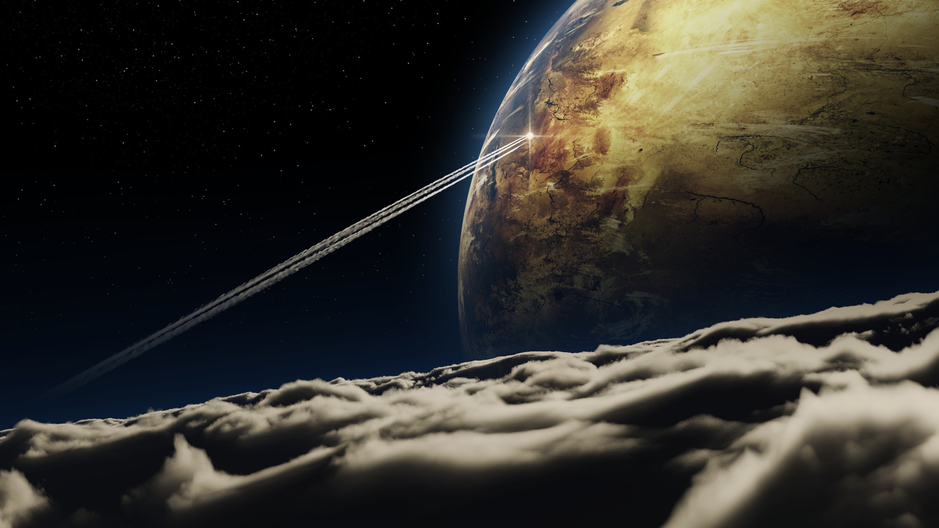 След от космического корабля