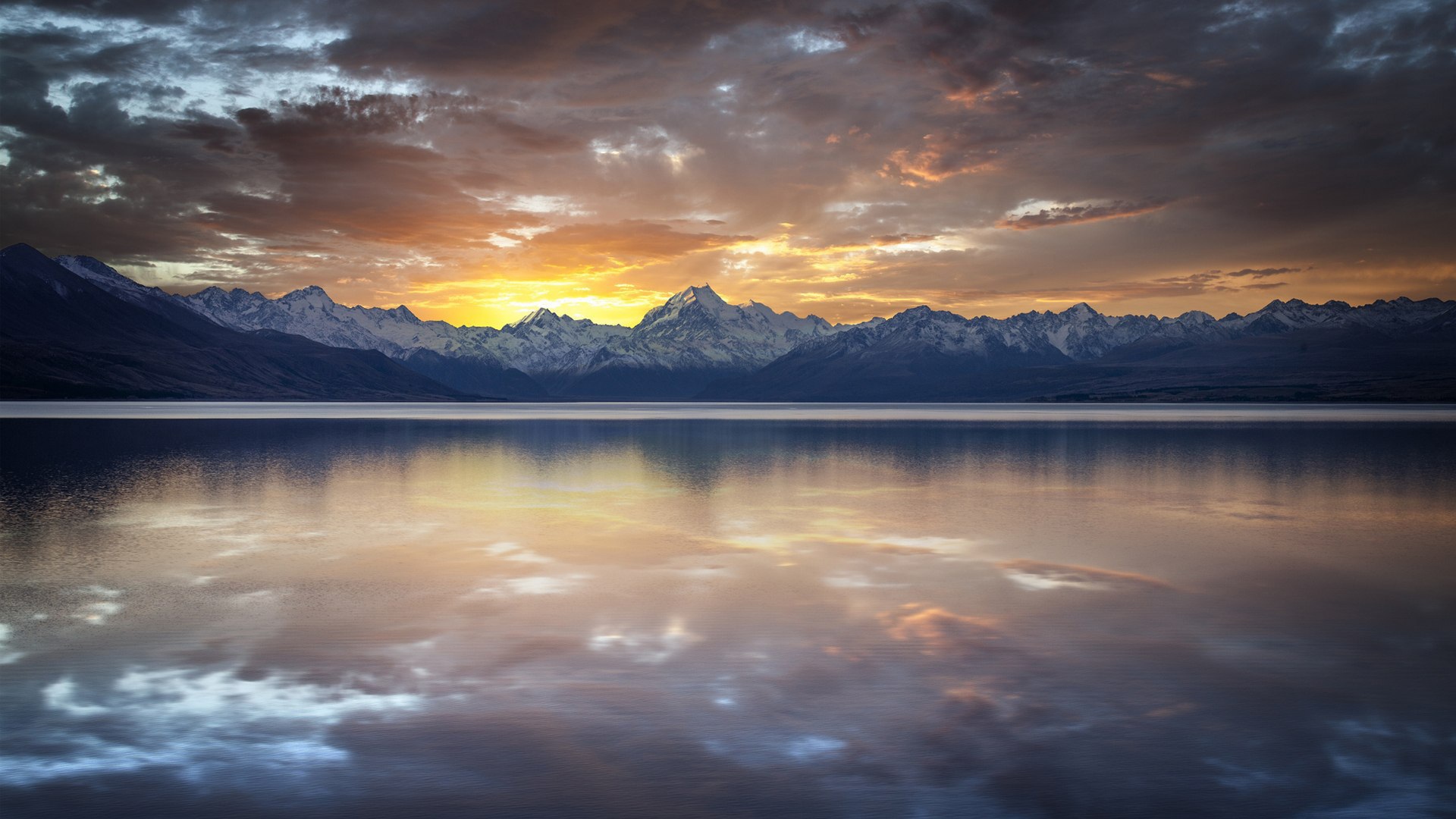 Озеро Пукаки в Новой Зеландии