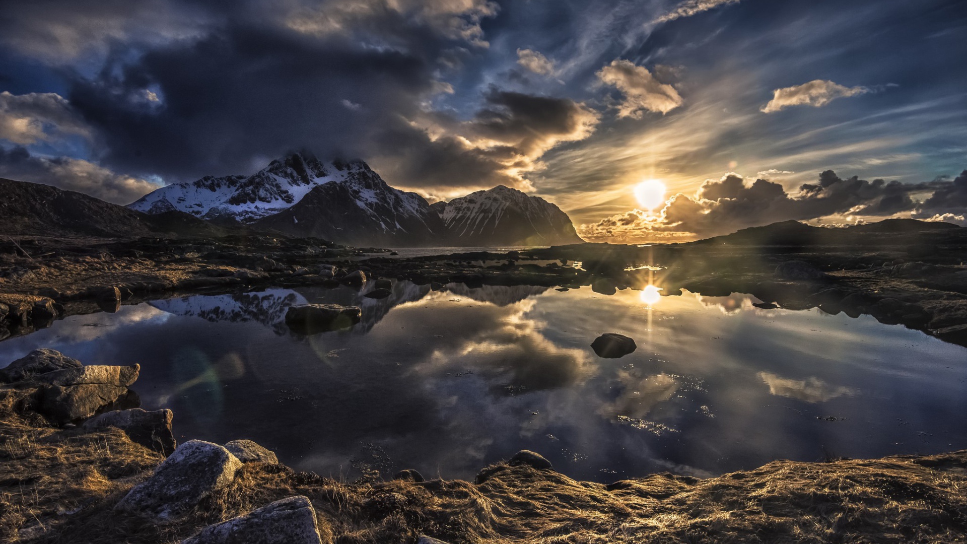 Озеро в горах Норвегии