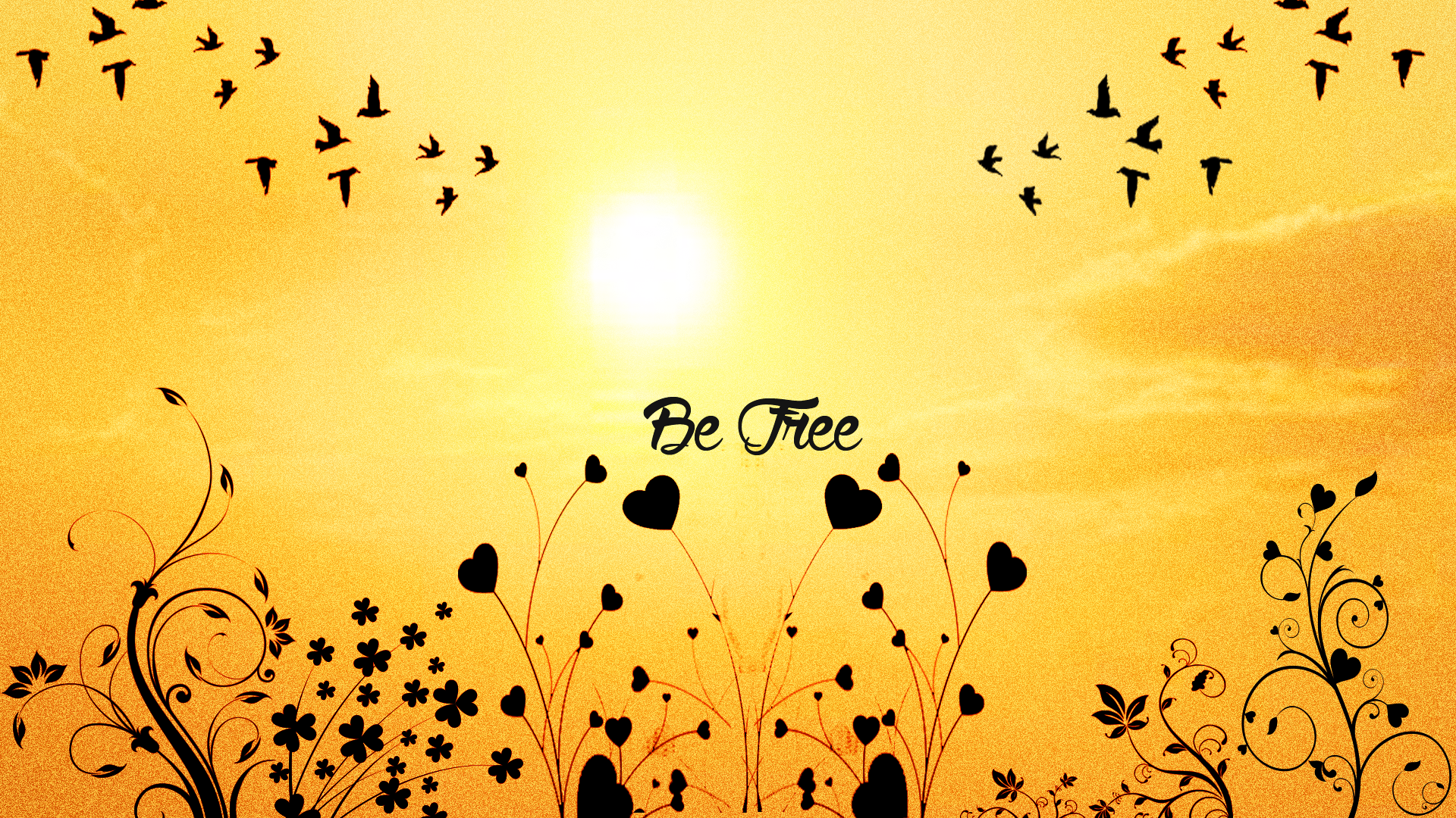 Будь свободен, желтый фон