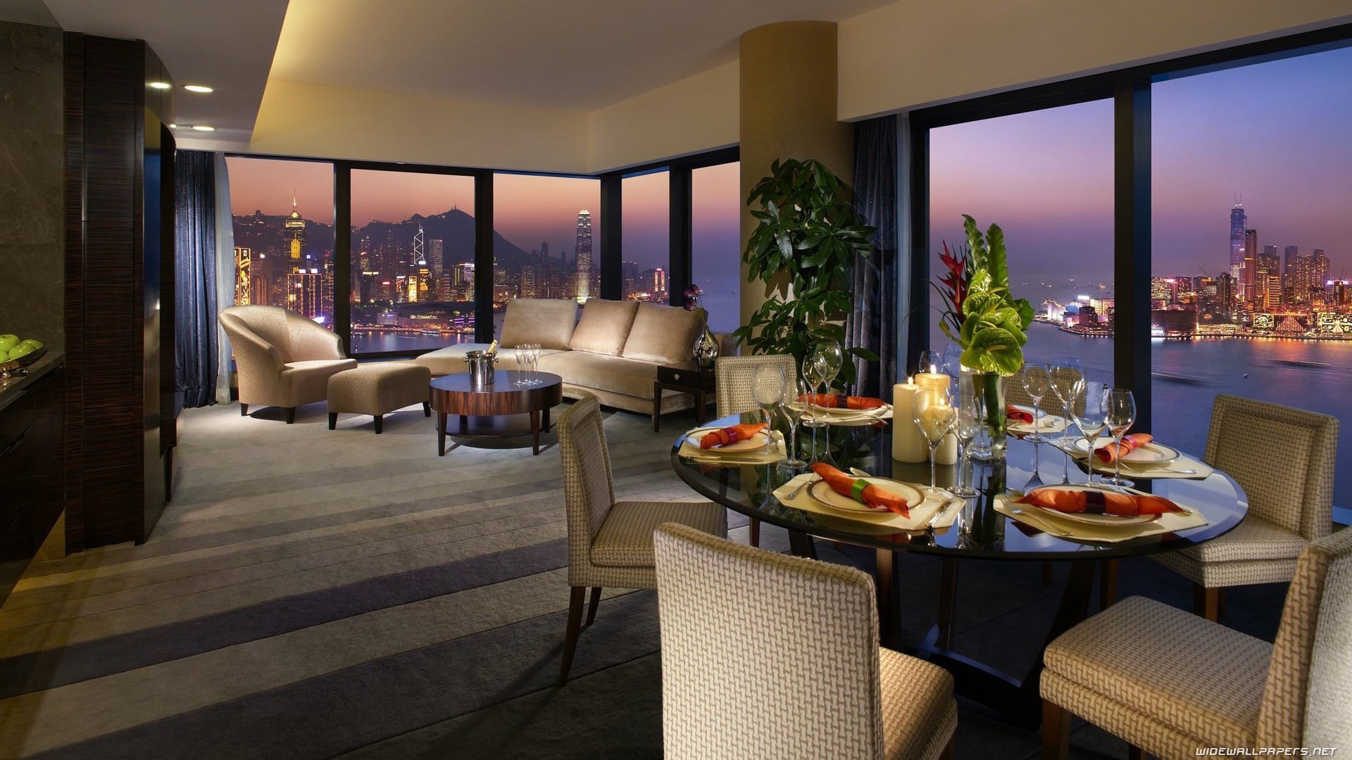 Гостиная с видом на Гонконг