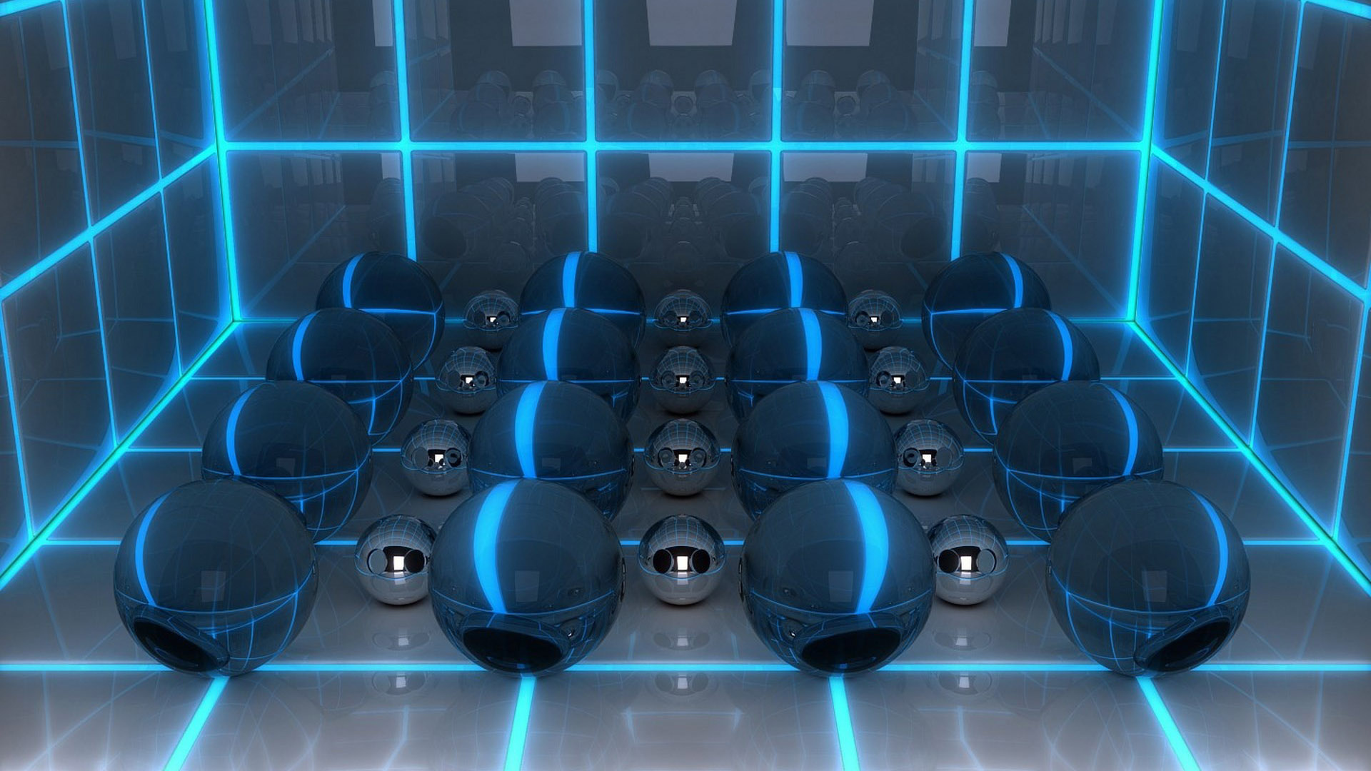 Шары разного размера 3D графика 