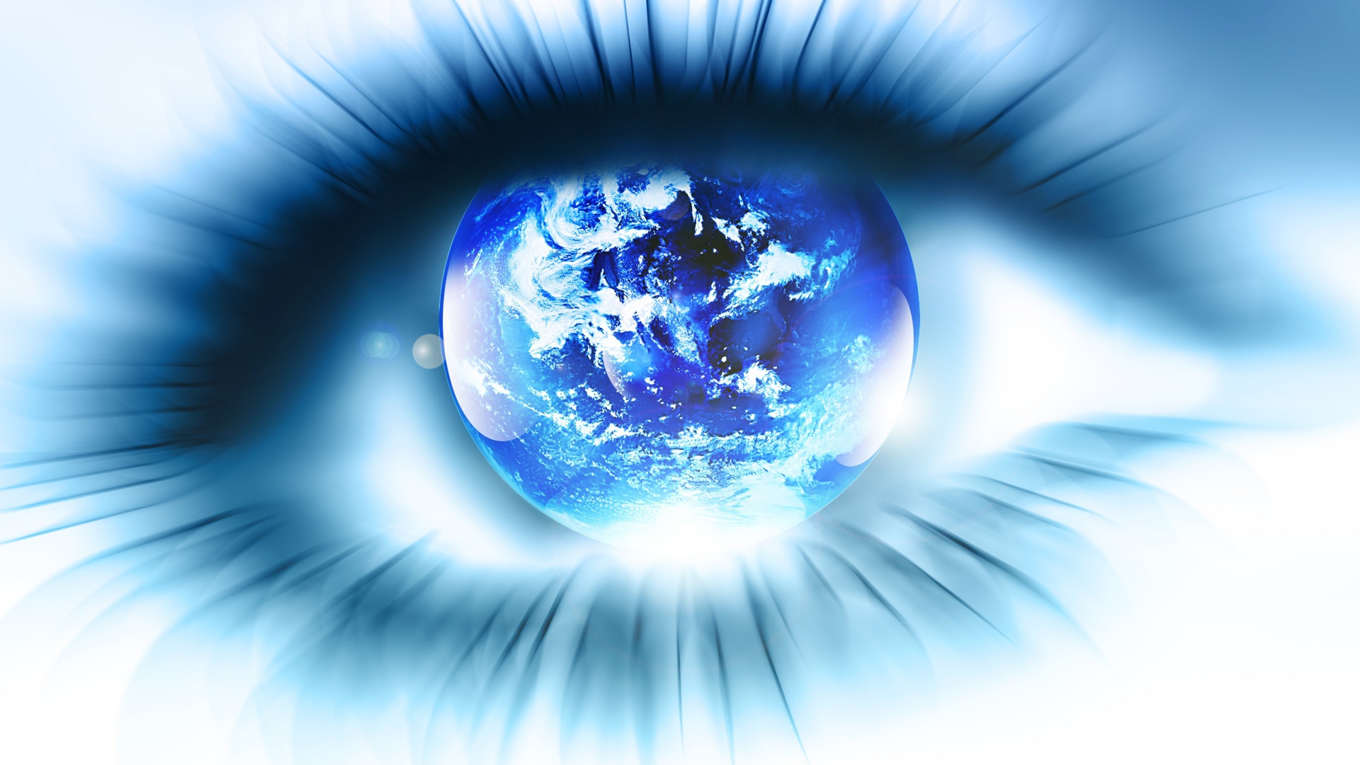 Глаз с голубой планетой земля абстракция 