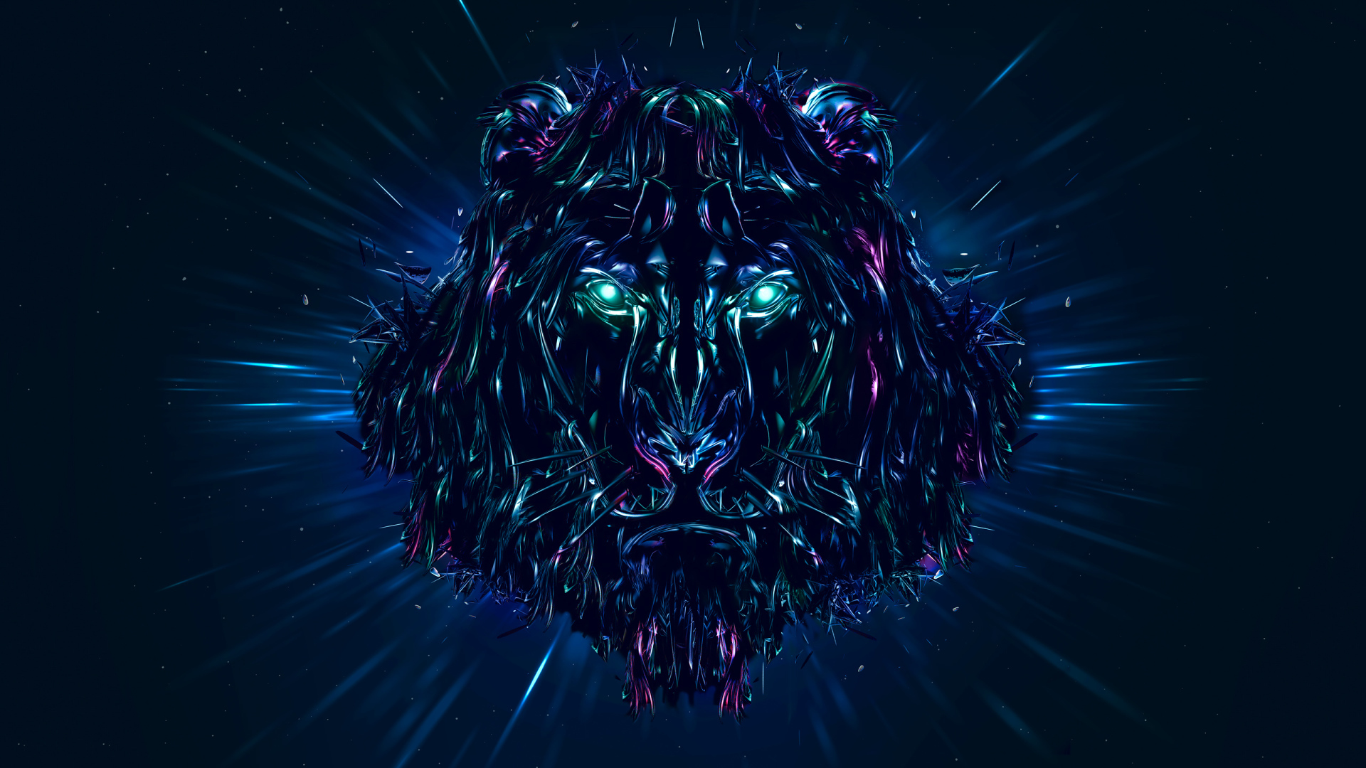 Neon Lion 3d graphics Desktop wallpapers 1920x1080 Neon Lion 3d graphics Desktop wallpapers 1920x1080