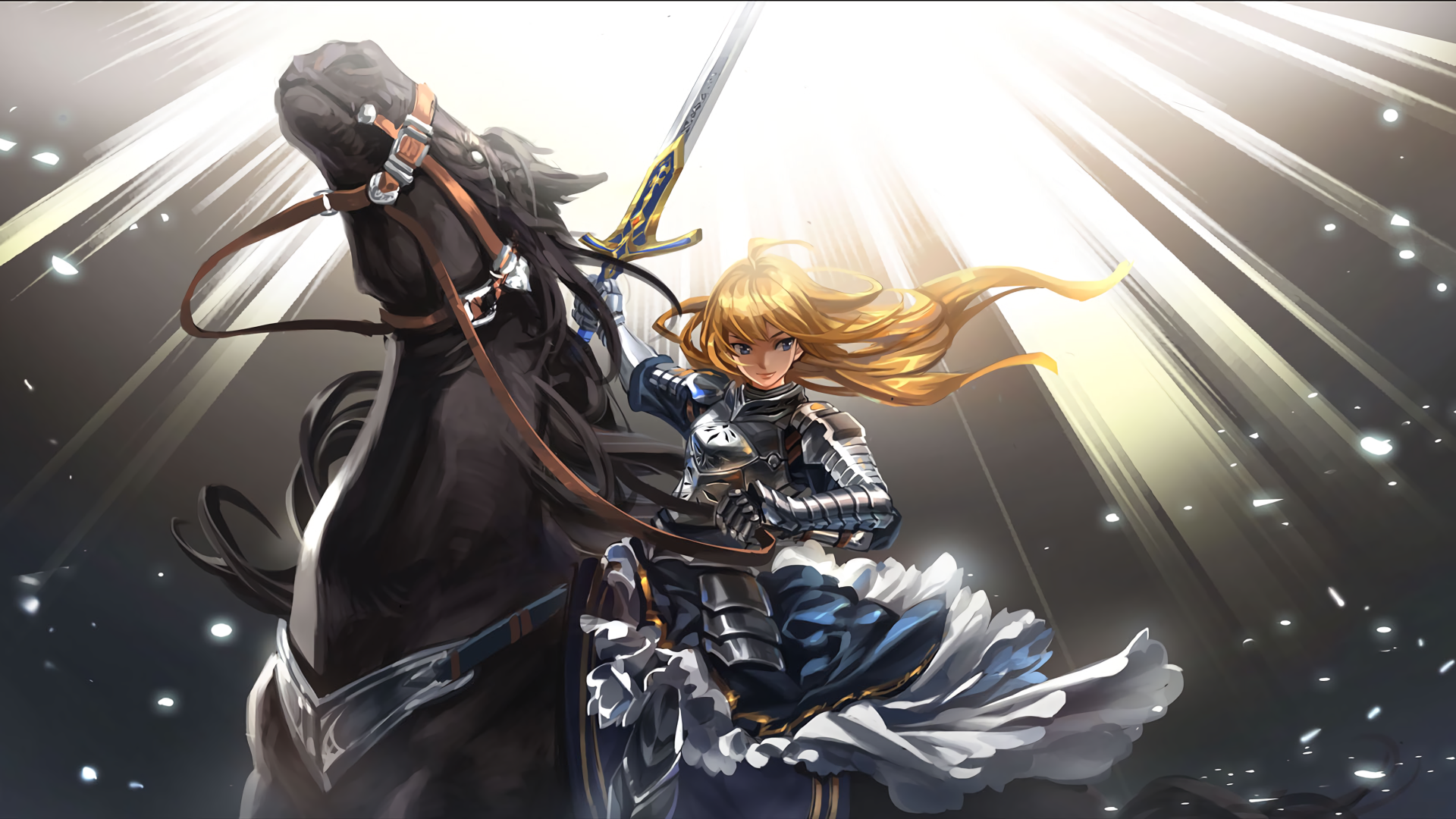 Девушка Сейбер на коне  аниме Судьба-ночь схватки 