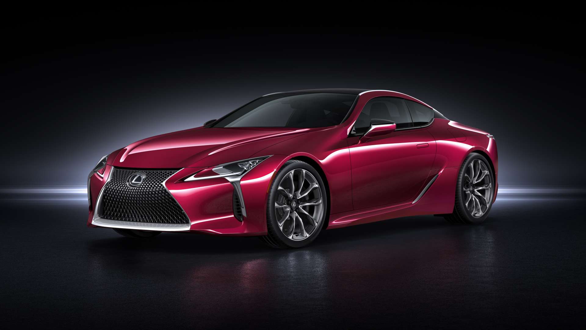 Автомобиль  Lexus LC500 Coupe, 2017 вишневого цвета 