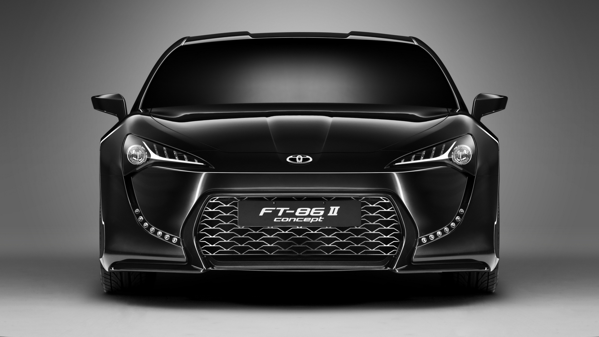 Черный автомобиль Toyota FT-86 II Concept вид спереди