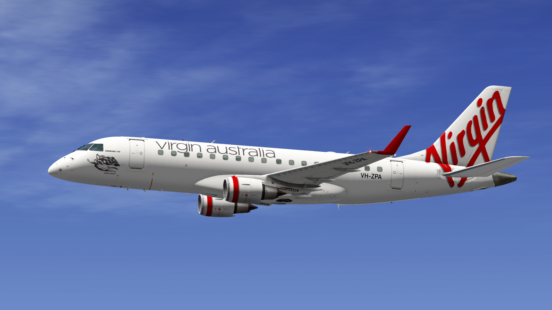 Embraer 170 австралийской авиакомпании Virgin Australia в небе