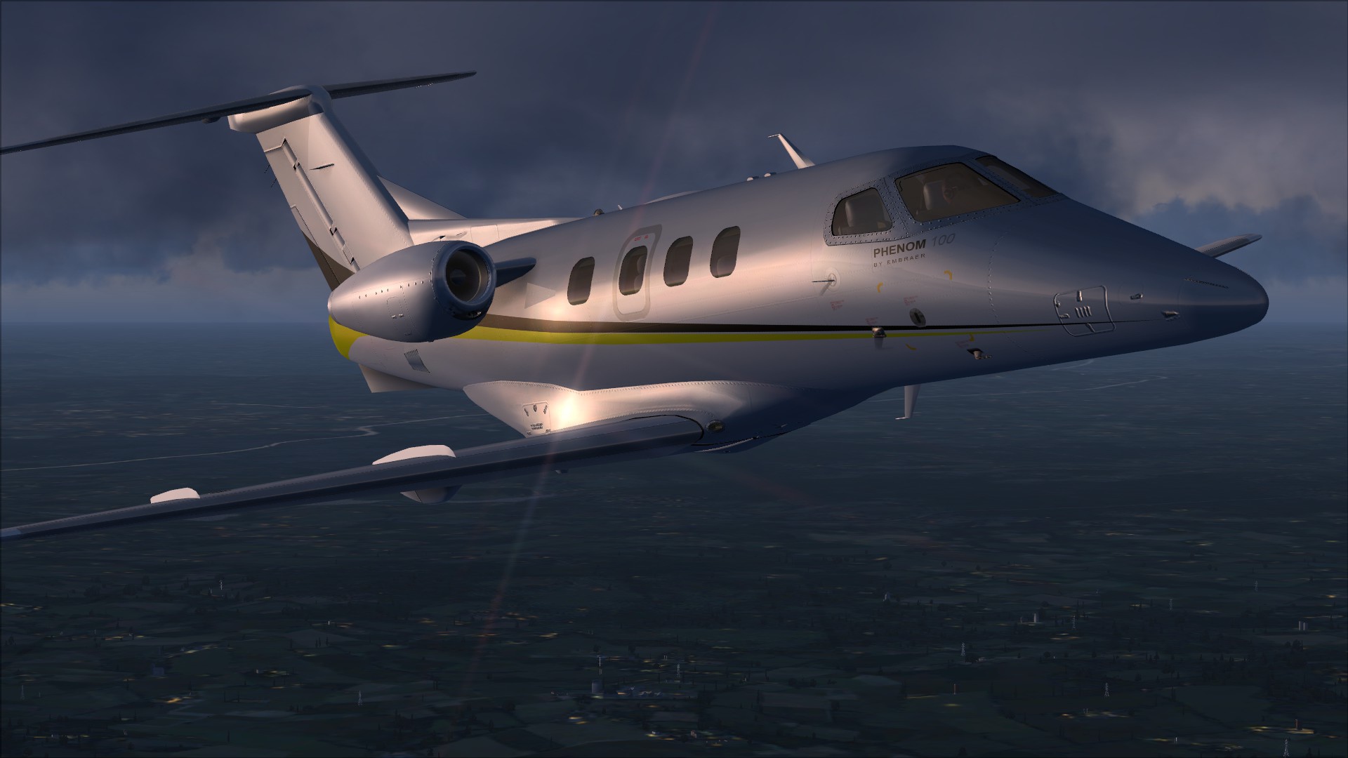 Embraer Phenom 100 в небе 