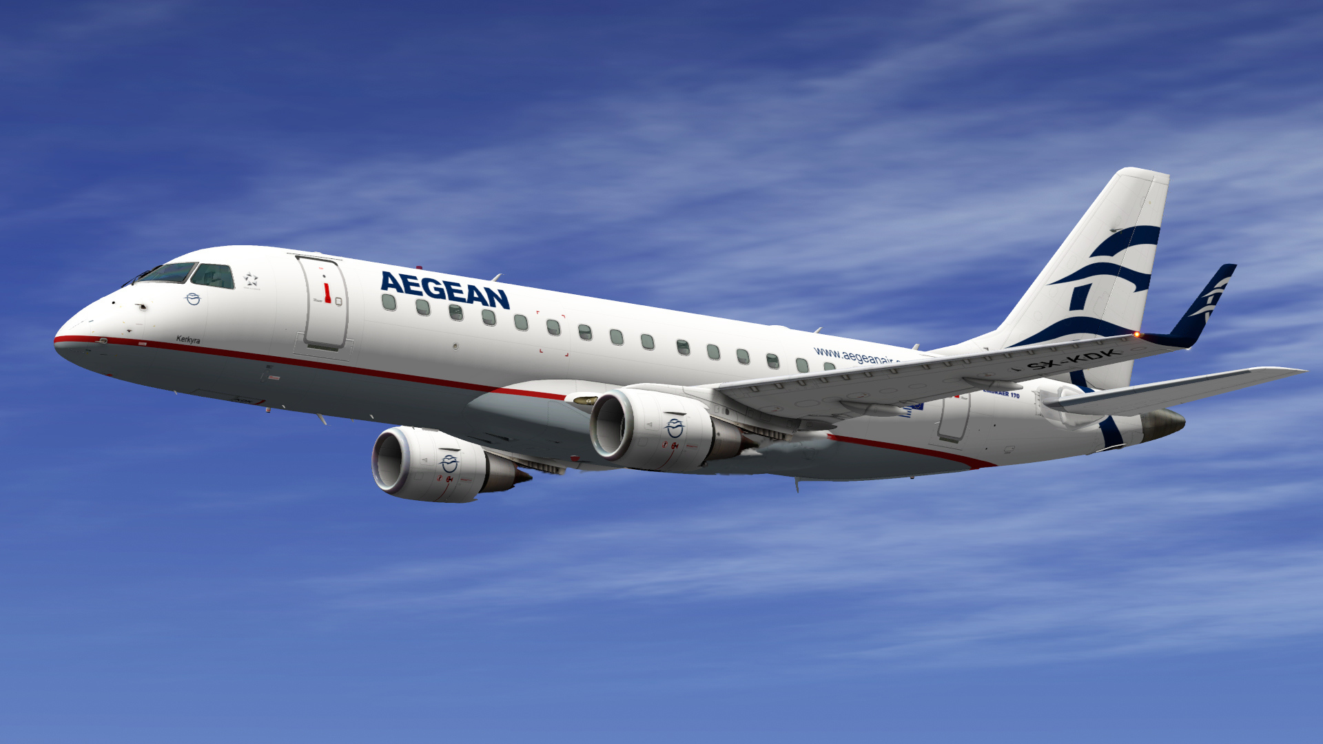 The airliner Embraer 170 Greek Aegean Airlines airline 