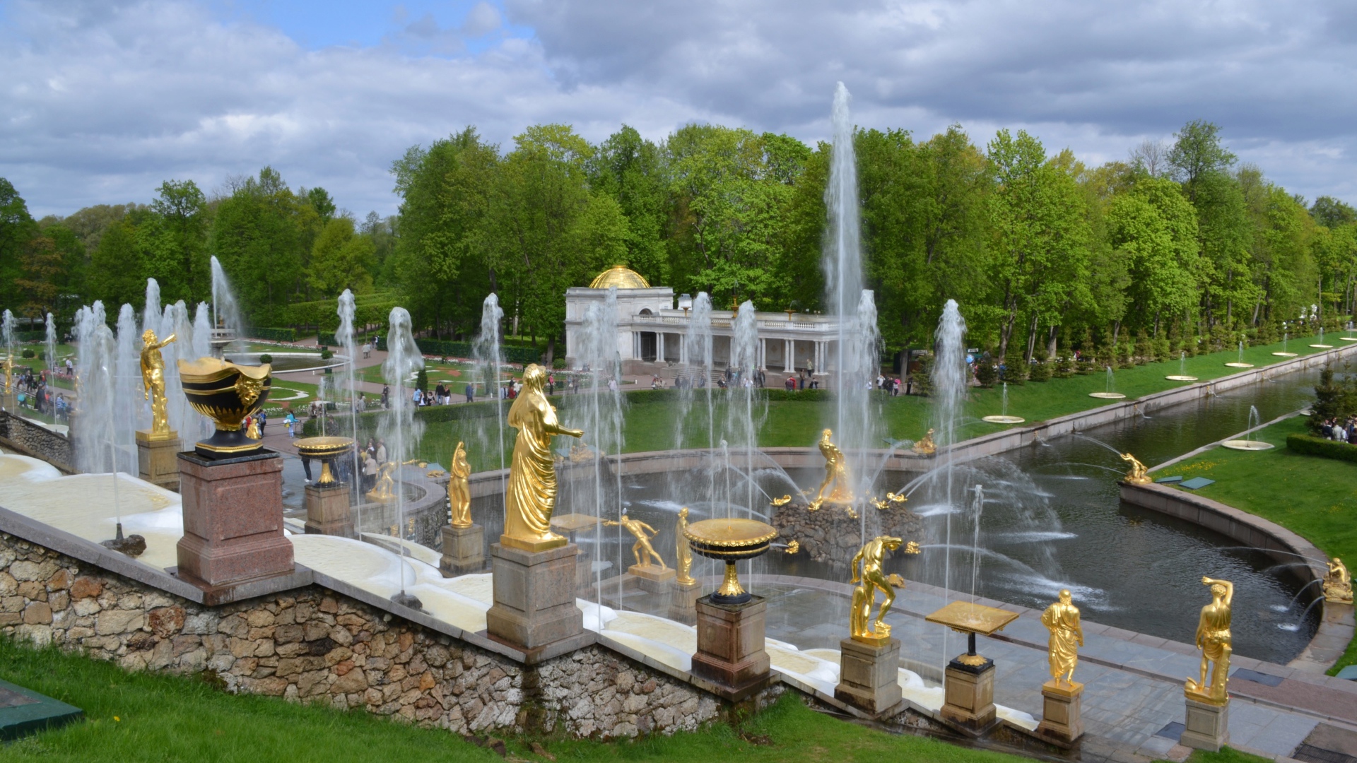 Fountains in the park, Peterhof. Saint Petersburg. Russia