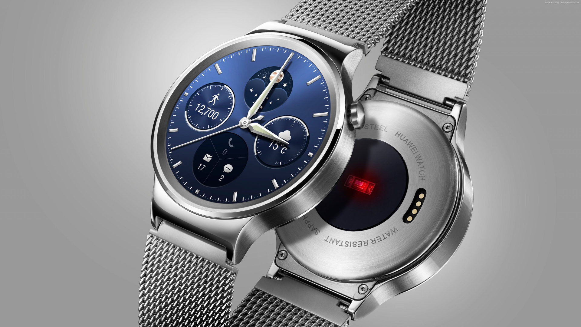 Умные часы  Huawei Watch 2 на сером фоне, 2017