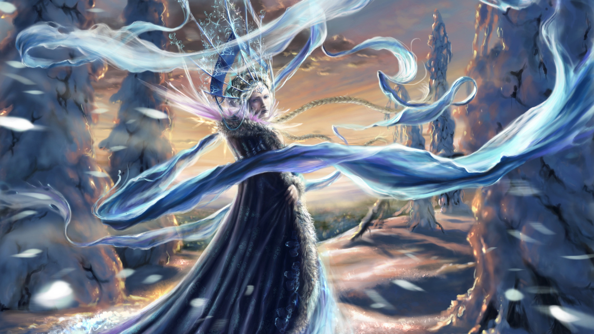 Красивая снежная королева фэнтези