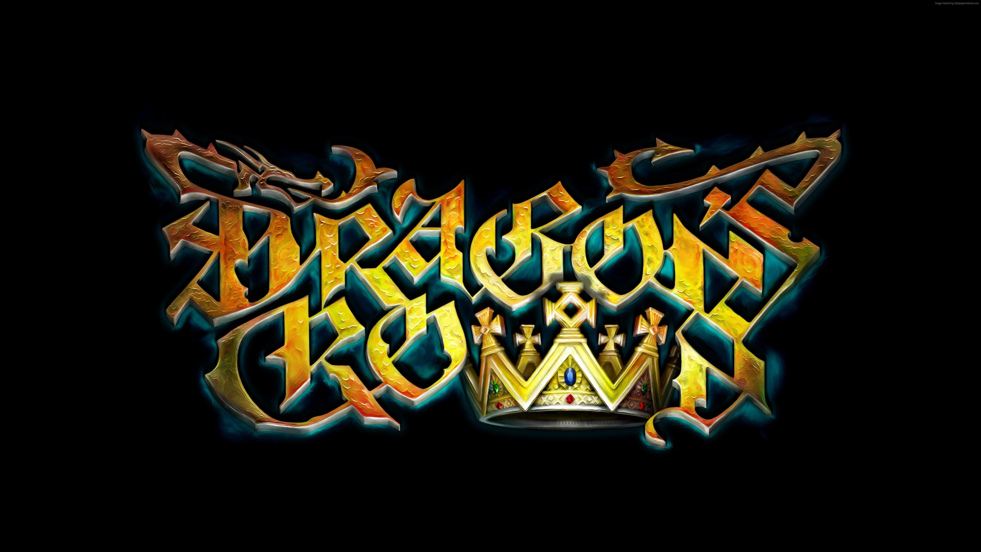 Логотип компьютерной игры  Dragon's Crown, 2017 на черном фоне