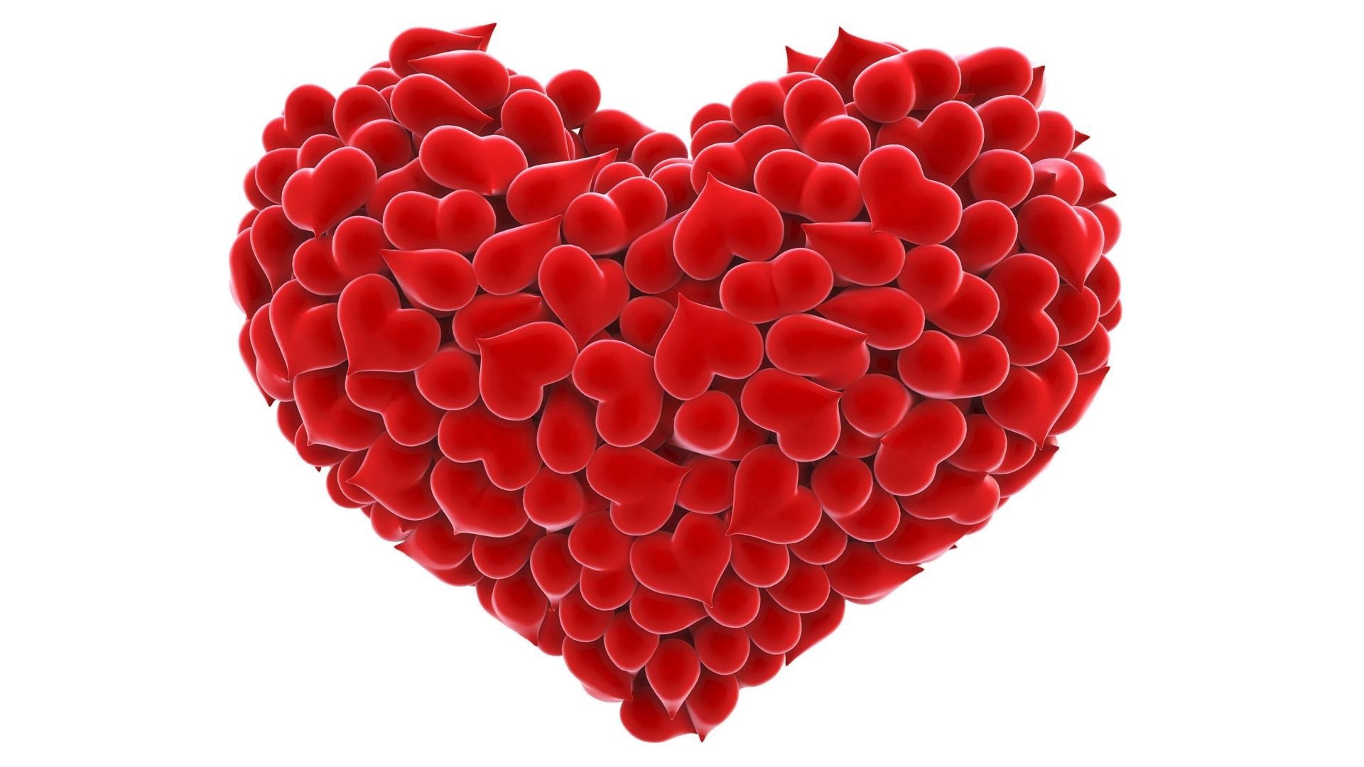 Много сердец в виде сердца на белом фоне 