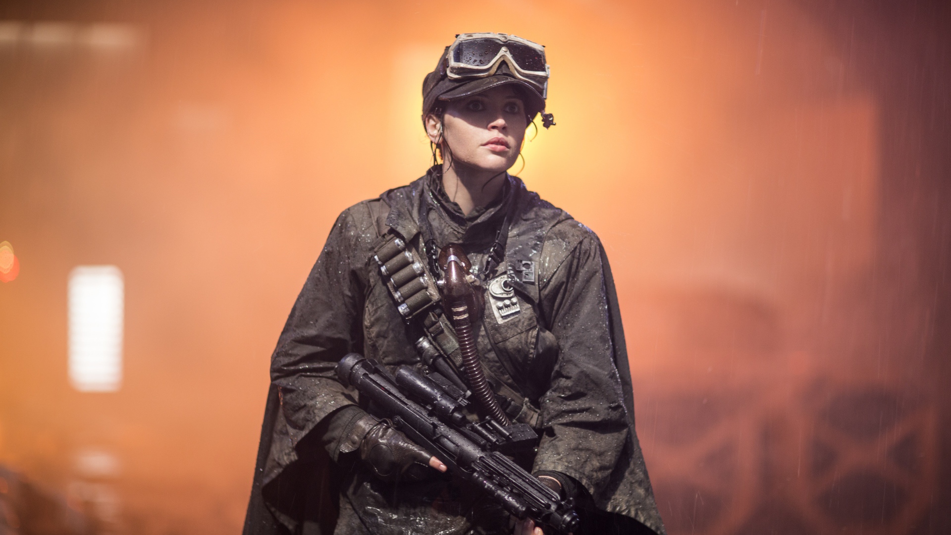 Персонаж Джин Эрсо с оружием фильм Изгой-один. Звёздные войны Истории 