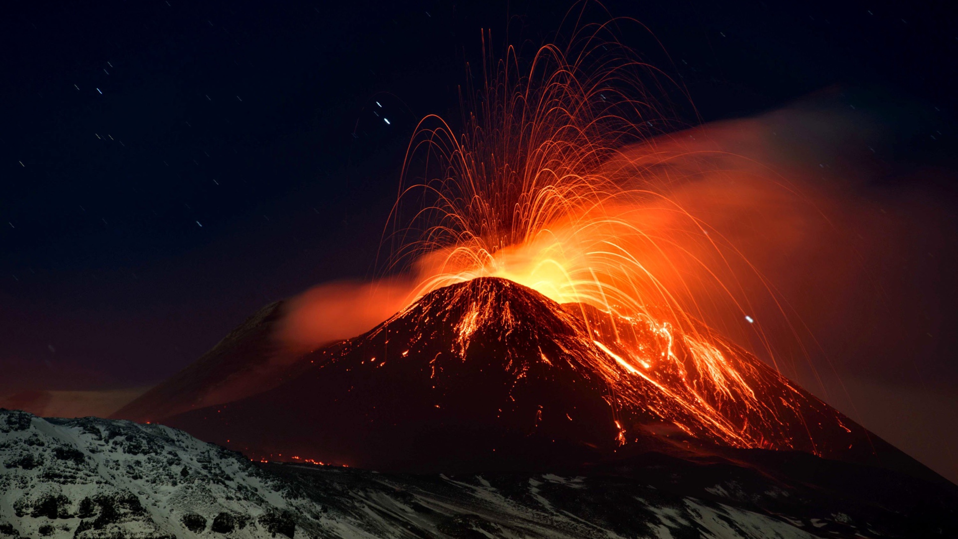 Sicily volcano Etna lava eruption