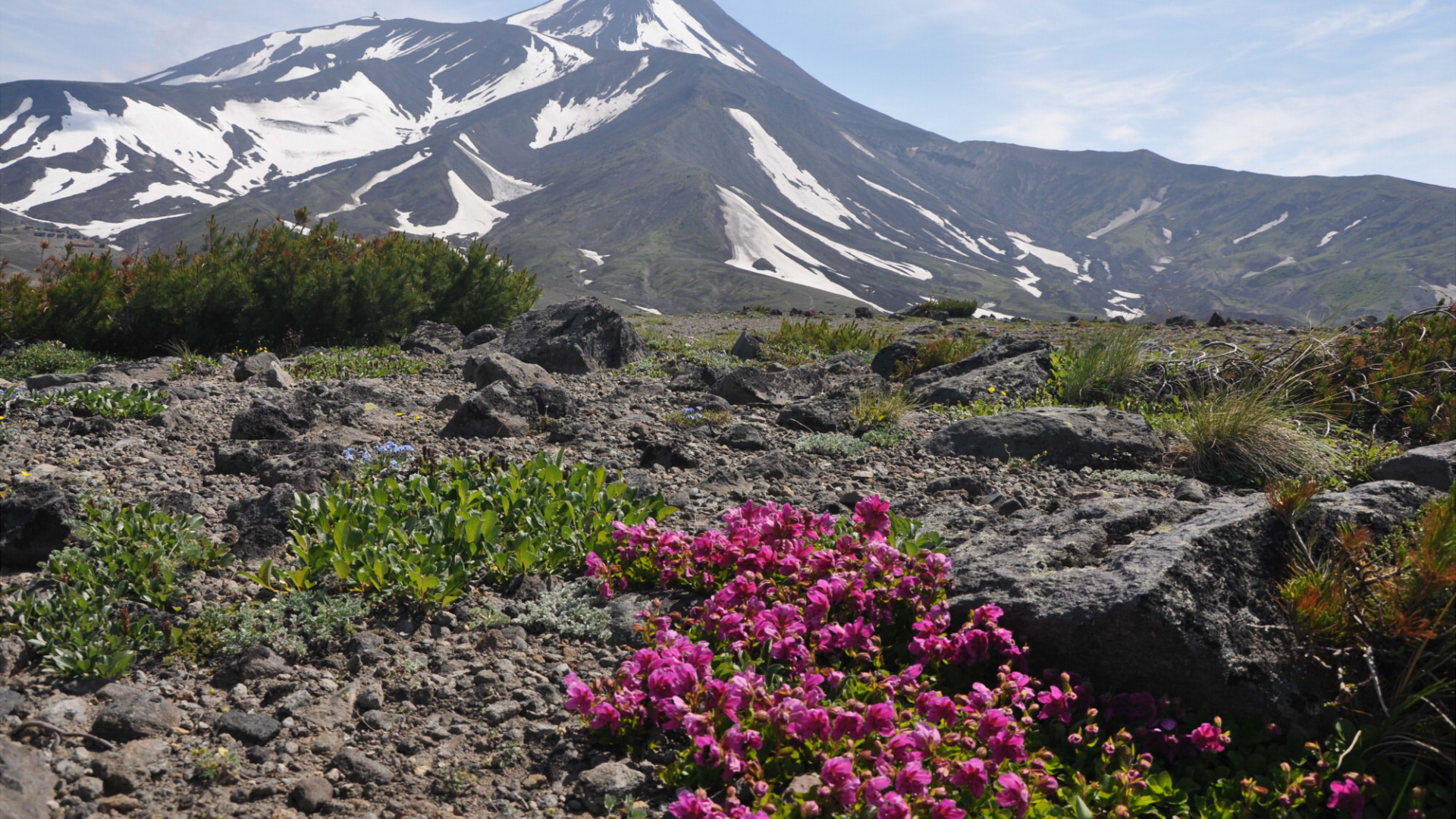 Вершина Авачинского вулкана, Камчатка. Россия 