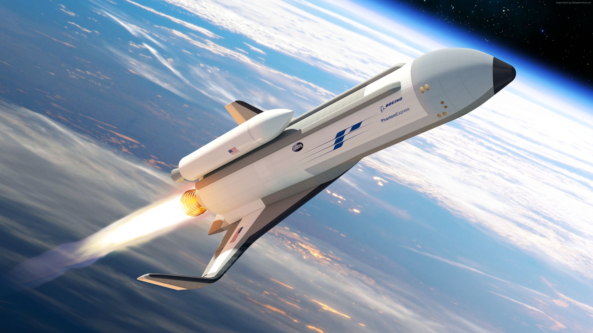 Экспериментального космический самолет Phantom Express в космосе