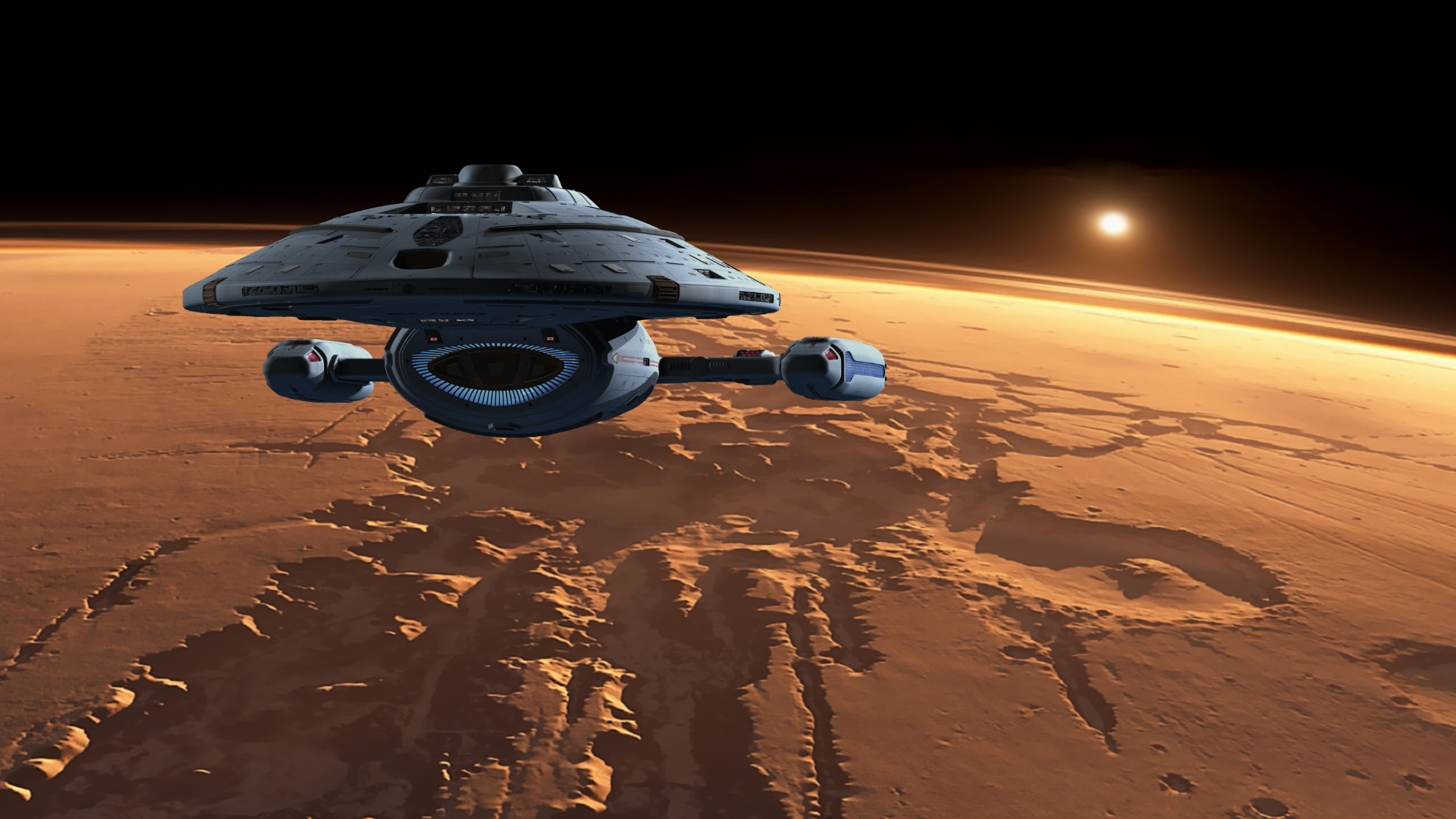 Космический корабль летит на Марс 