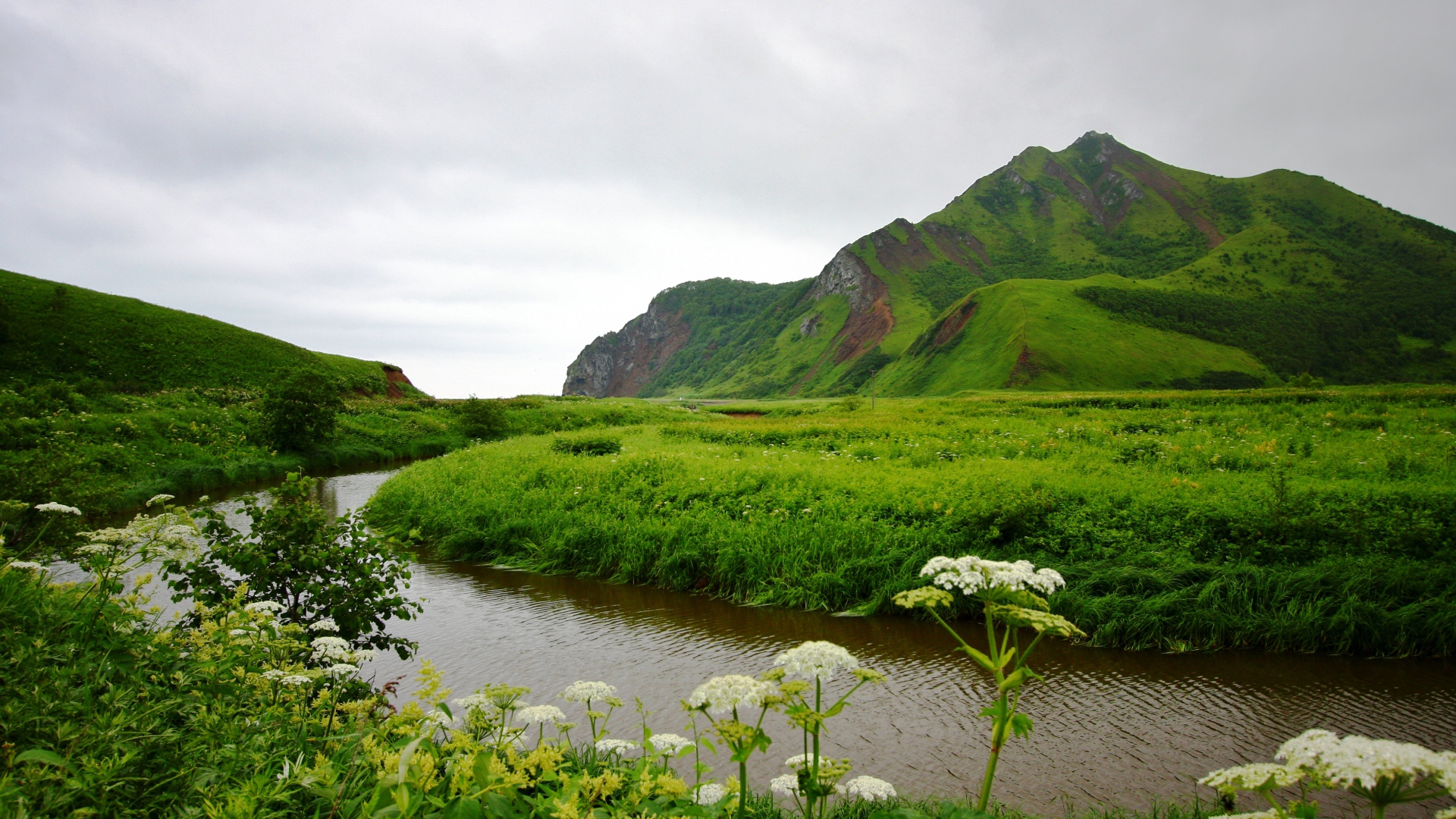 Живописная природа города Александровск-Сахалинский, Россия 