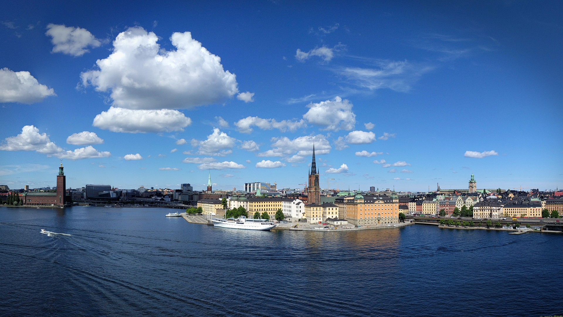 Вид на город Стокгольм, Швеция 