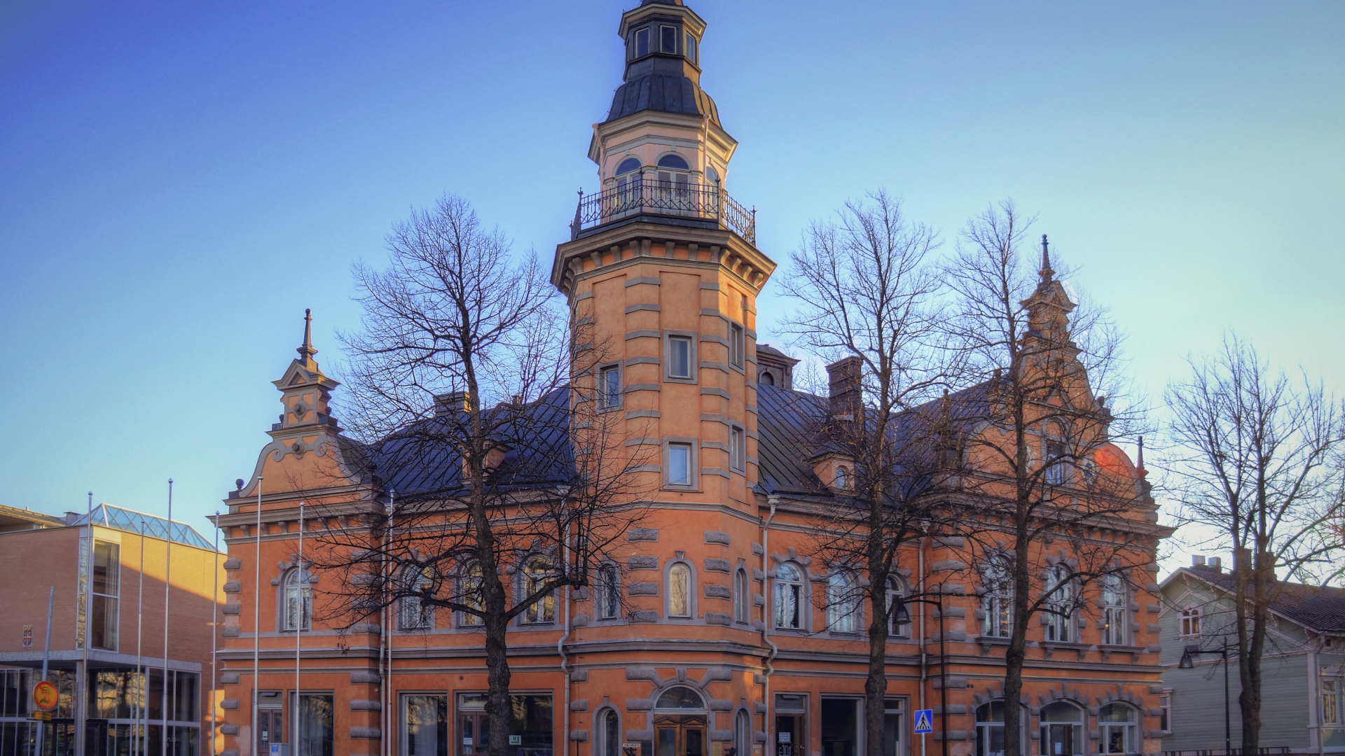 Красивое здание храма в городе Раума, Финляндия 