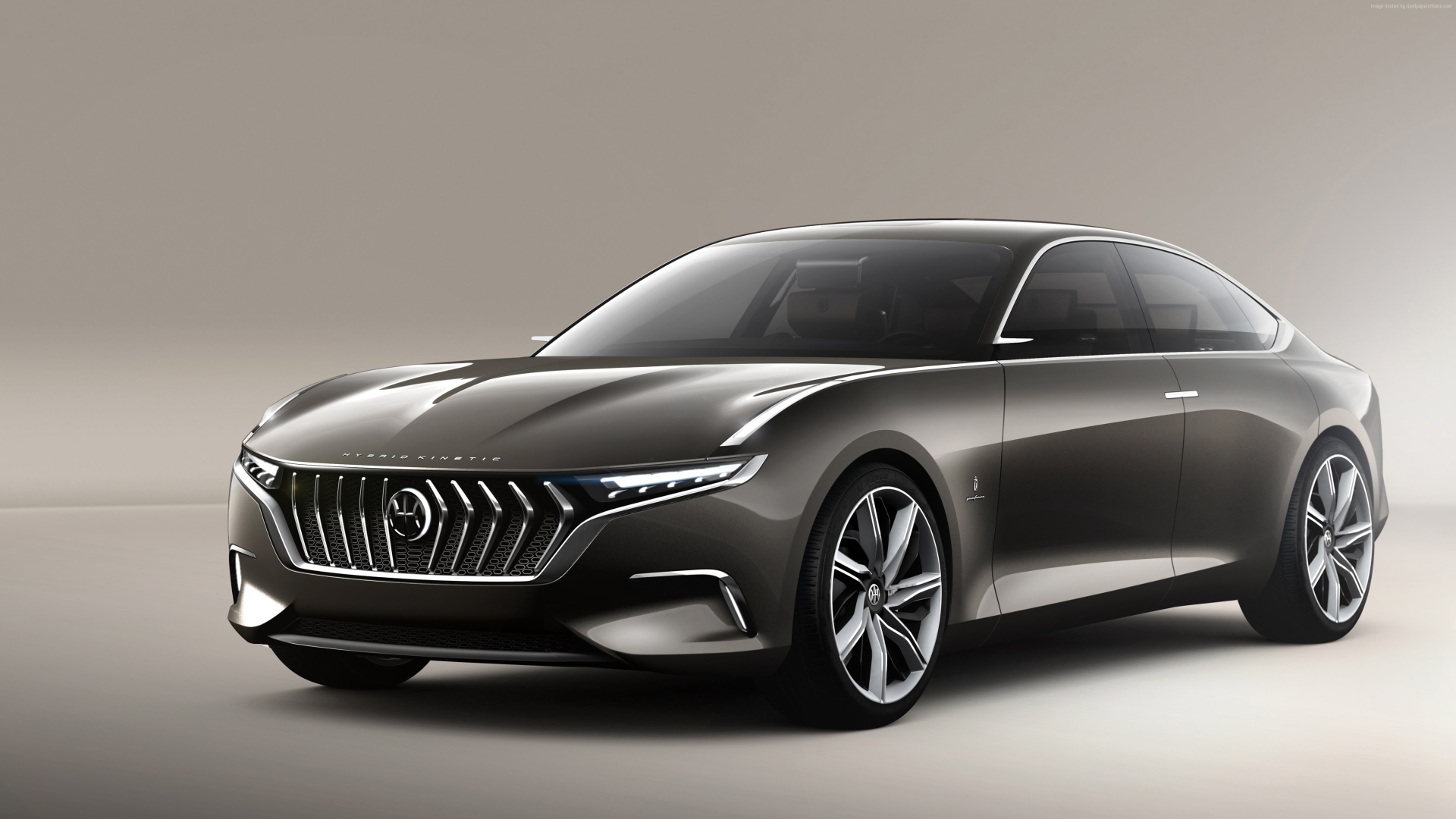 Электрический автомобиль  Pininfarina Hybrid Kinetic H600,  на сером фоне