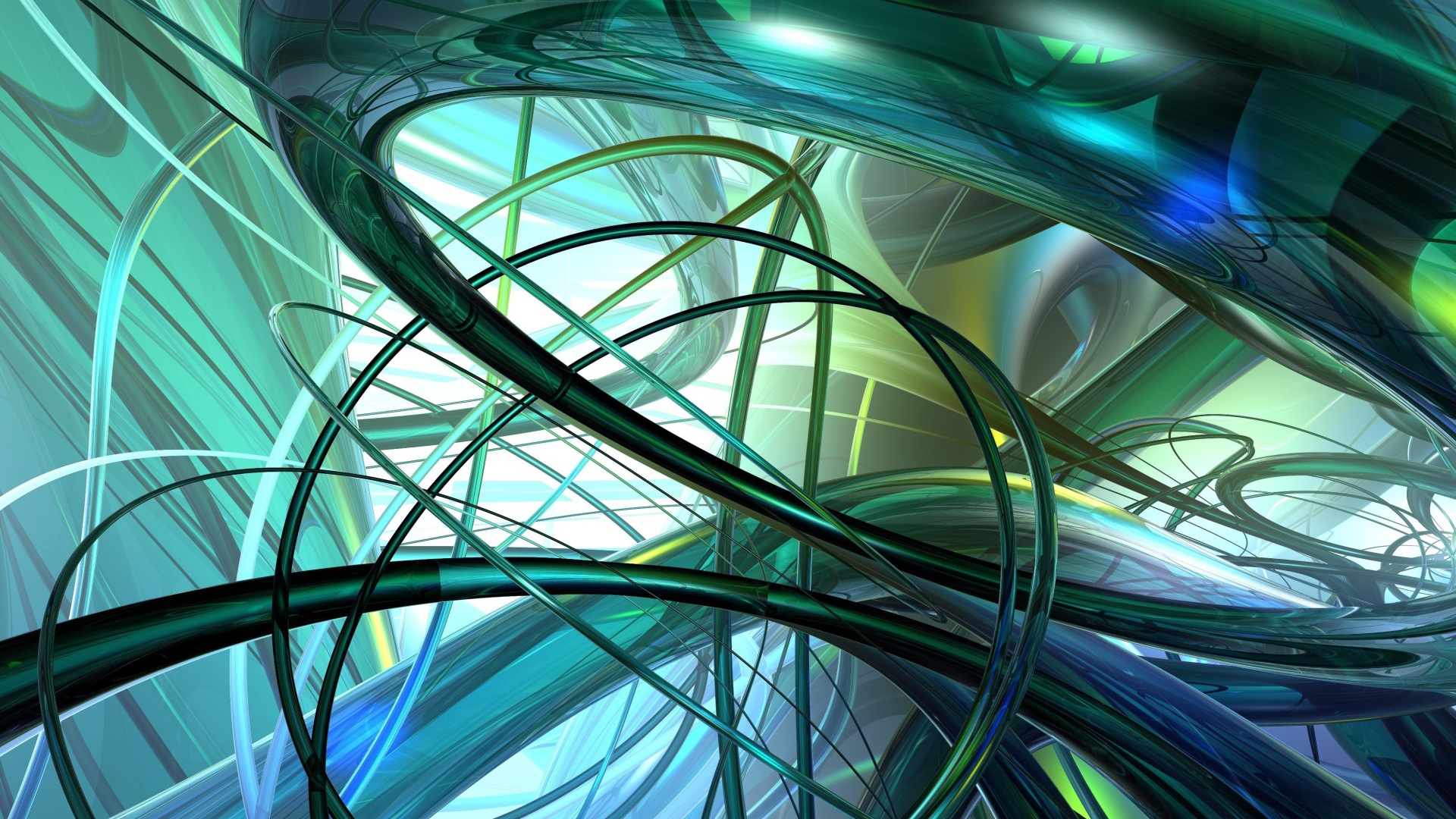 Multicolored twisted lines, 3d graphics