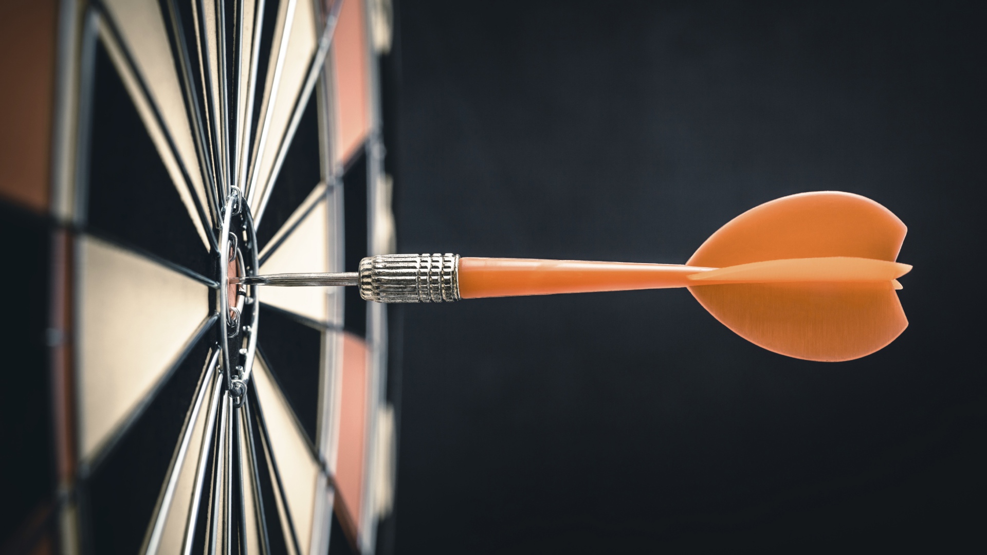Orange dart on the dart board