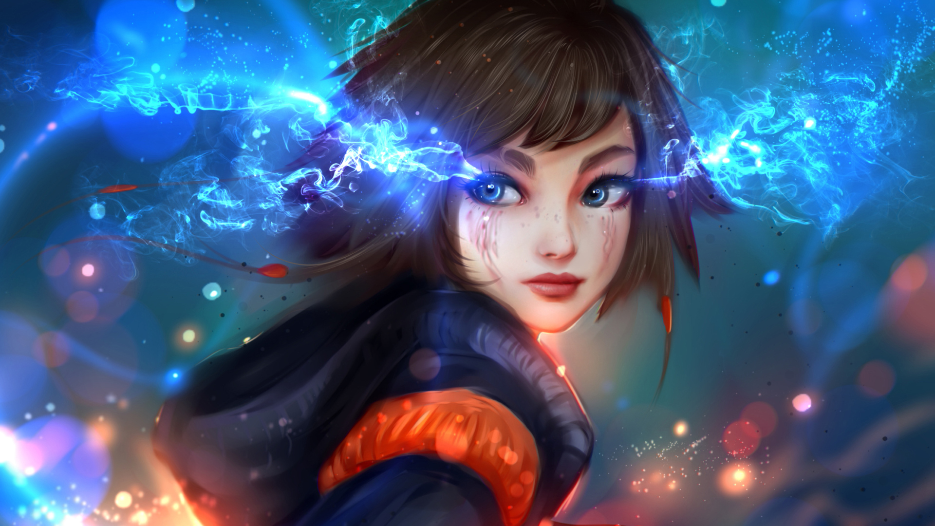 Фантастическая голубоглазая девушка аниме 