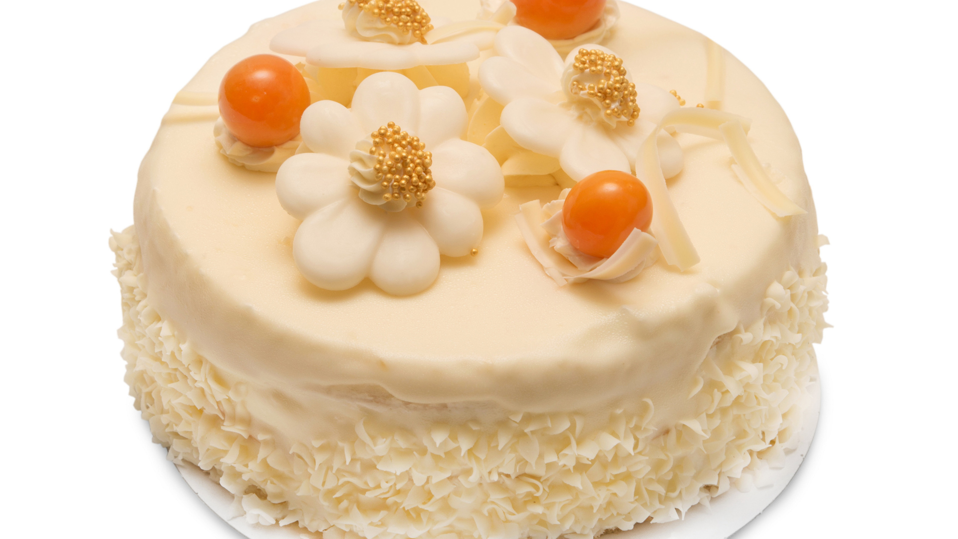 Красивый праздничный торт с белым шоколадом