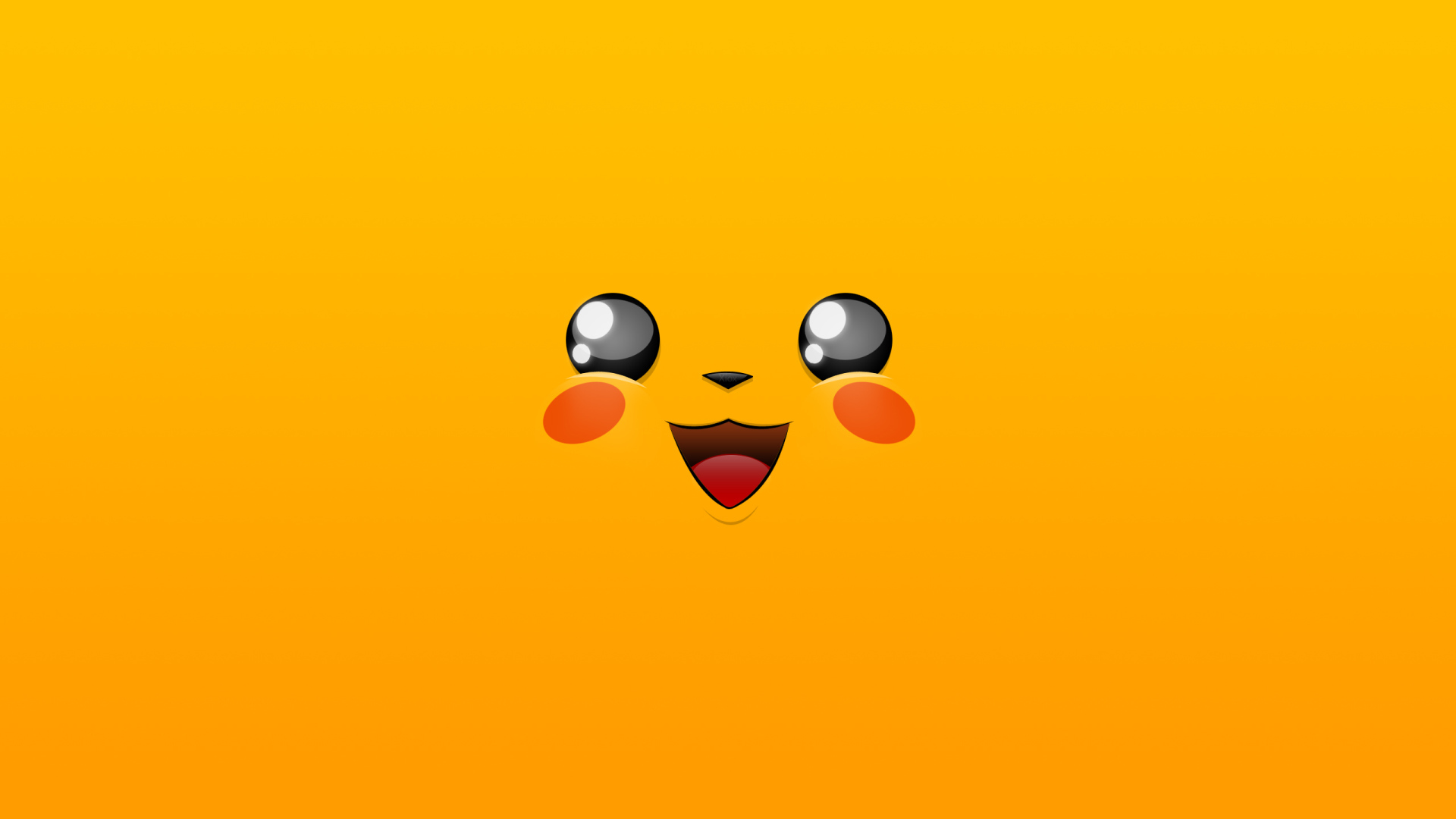 Лицо покемона Пикачу на желтом фоне