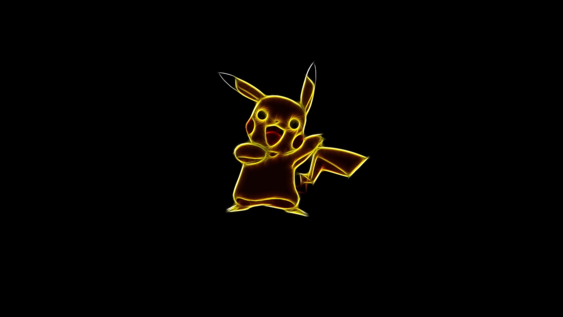 Покемон Пикачу на черном фоне