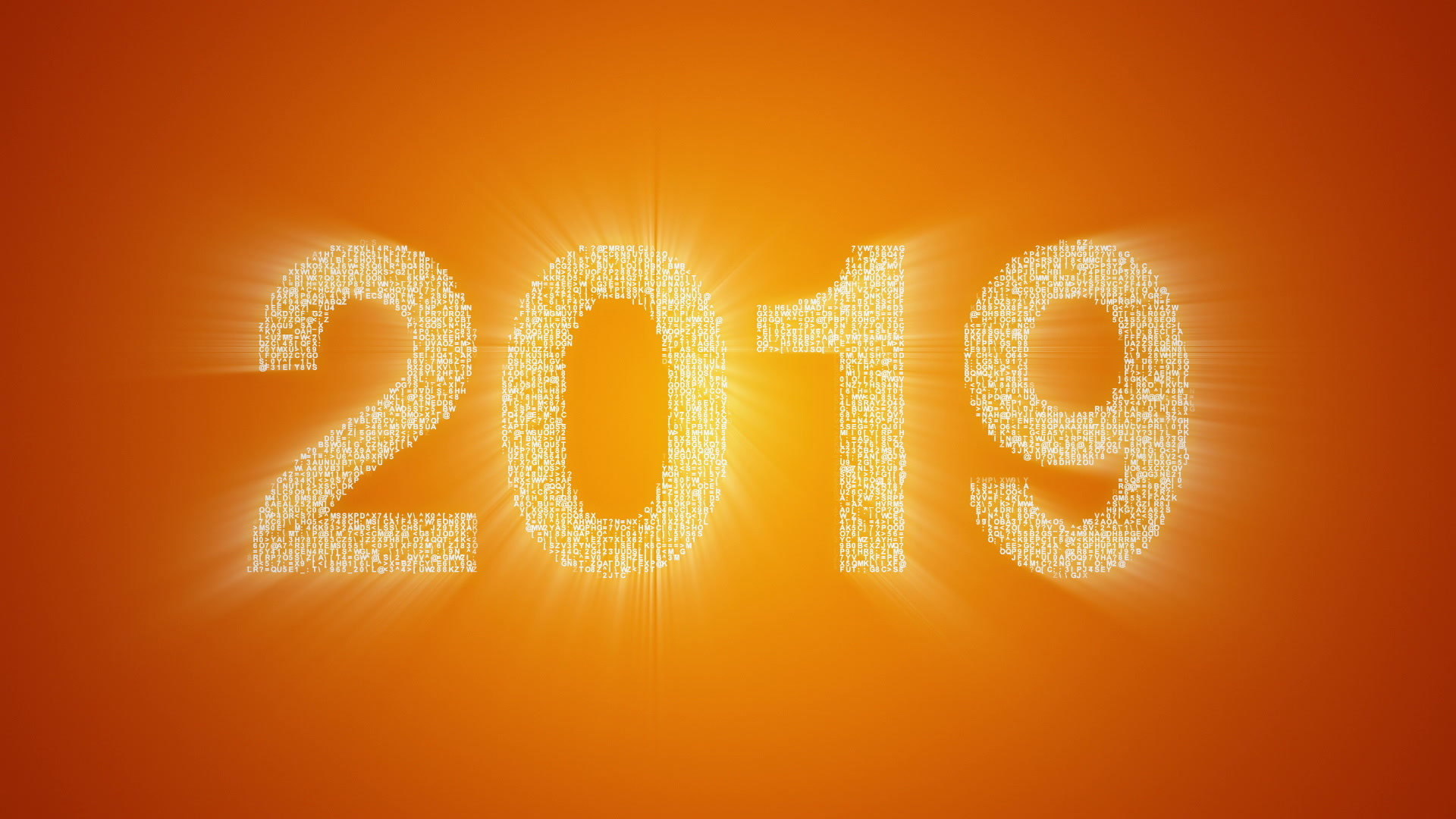 Цифры 2019 на оранжевом фоне 