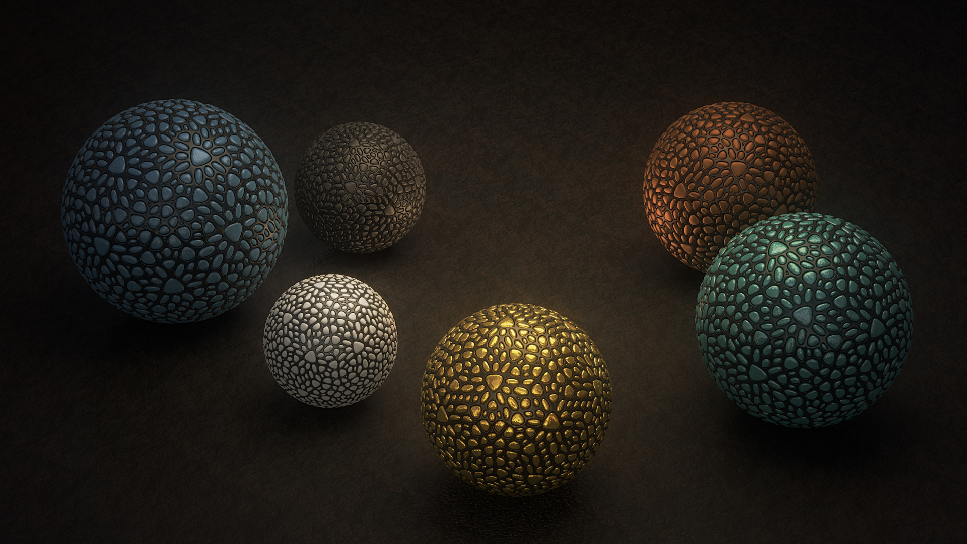 3D multicolored balls on gray background