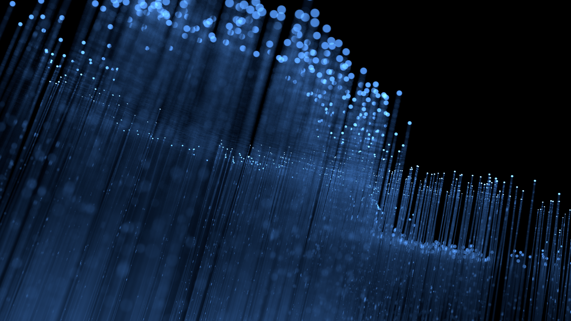 Голубые неоновые линии на черном фоне