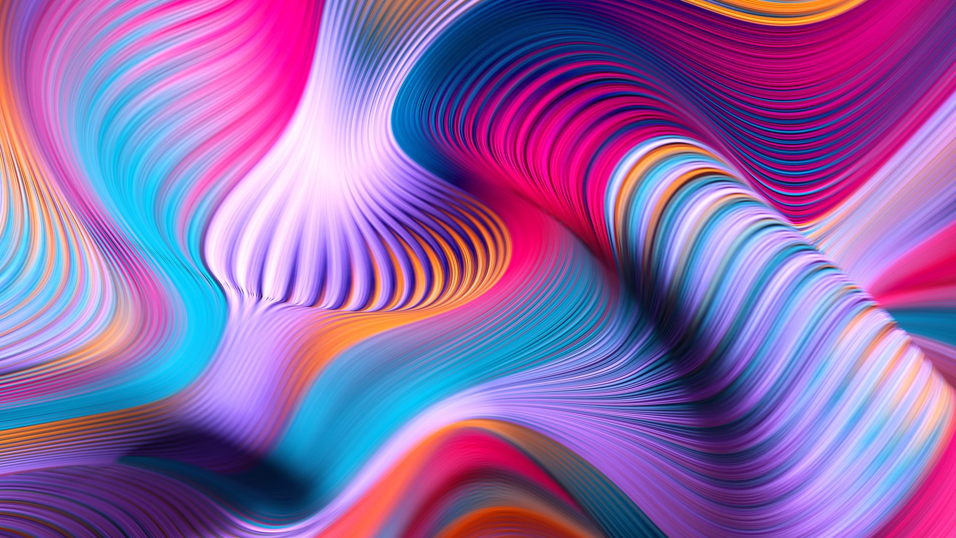Multicolored abstract waves closeup