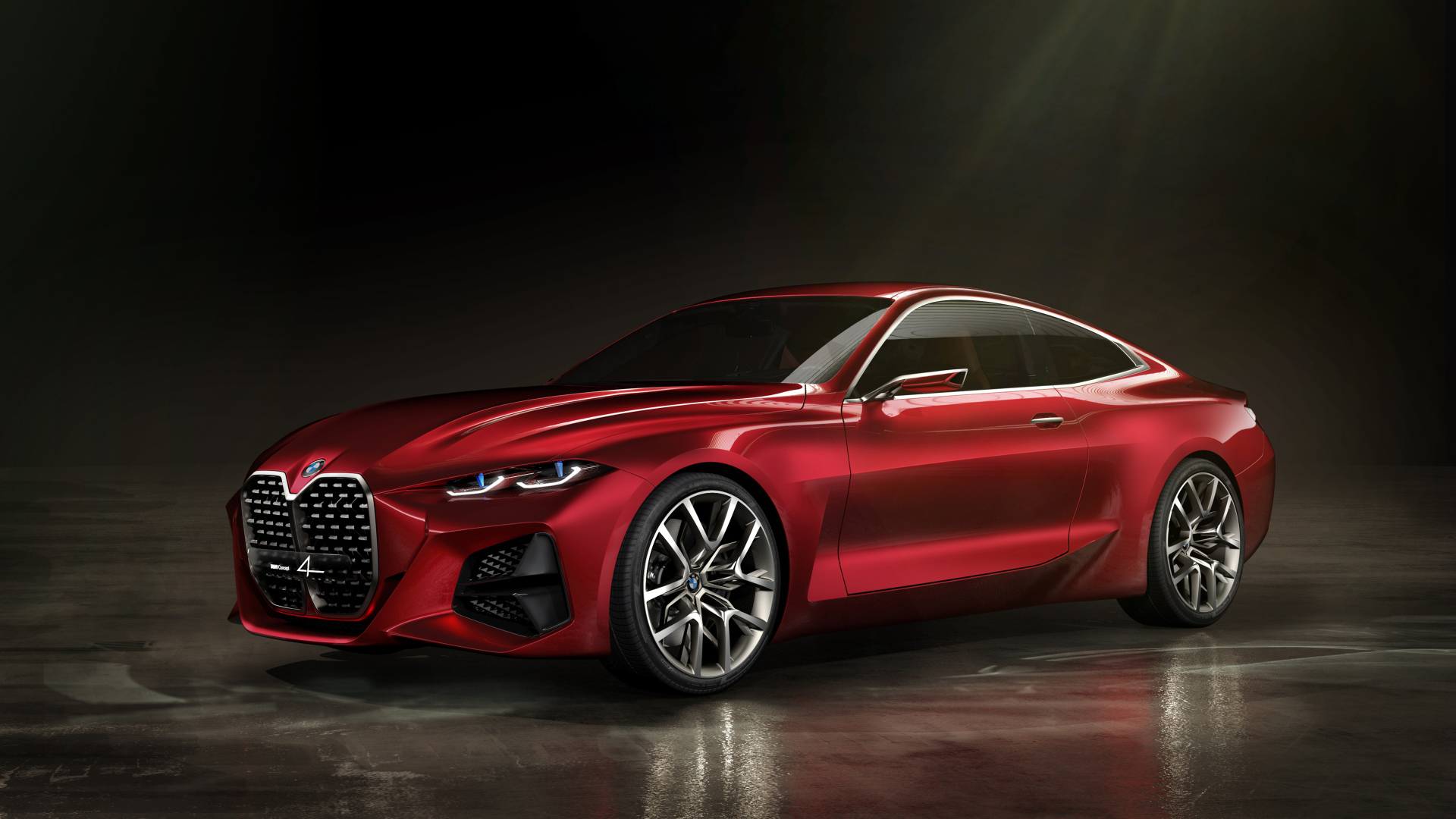 Красный автомобиль BMW Concept 4 2019 года 