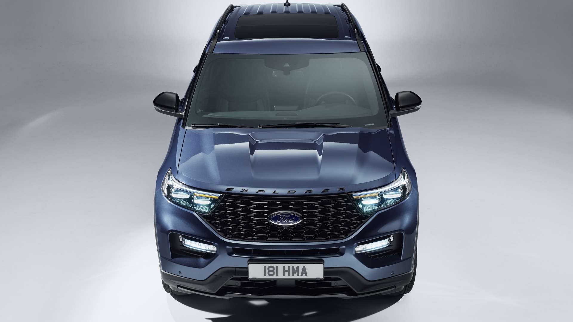 2019 Ford Explorer Plug-In Hybrid ST-Line car on a gray background