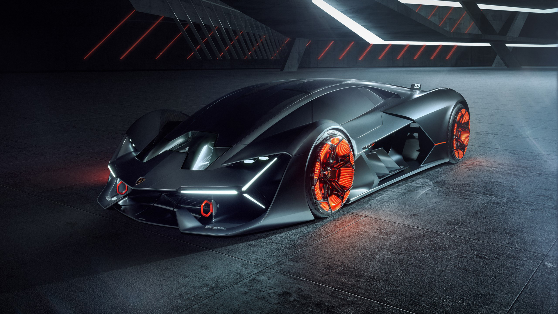 Дорогой стильный автомобиль Lamborghini Terzo Millennio 2019 года