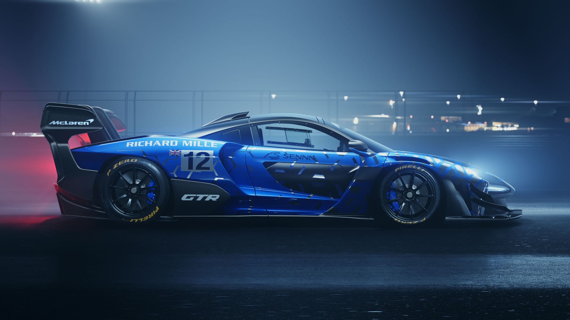Гоночный автомобиль McLaren Senna GTR 2019 года вид сбоку
