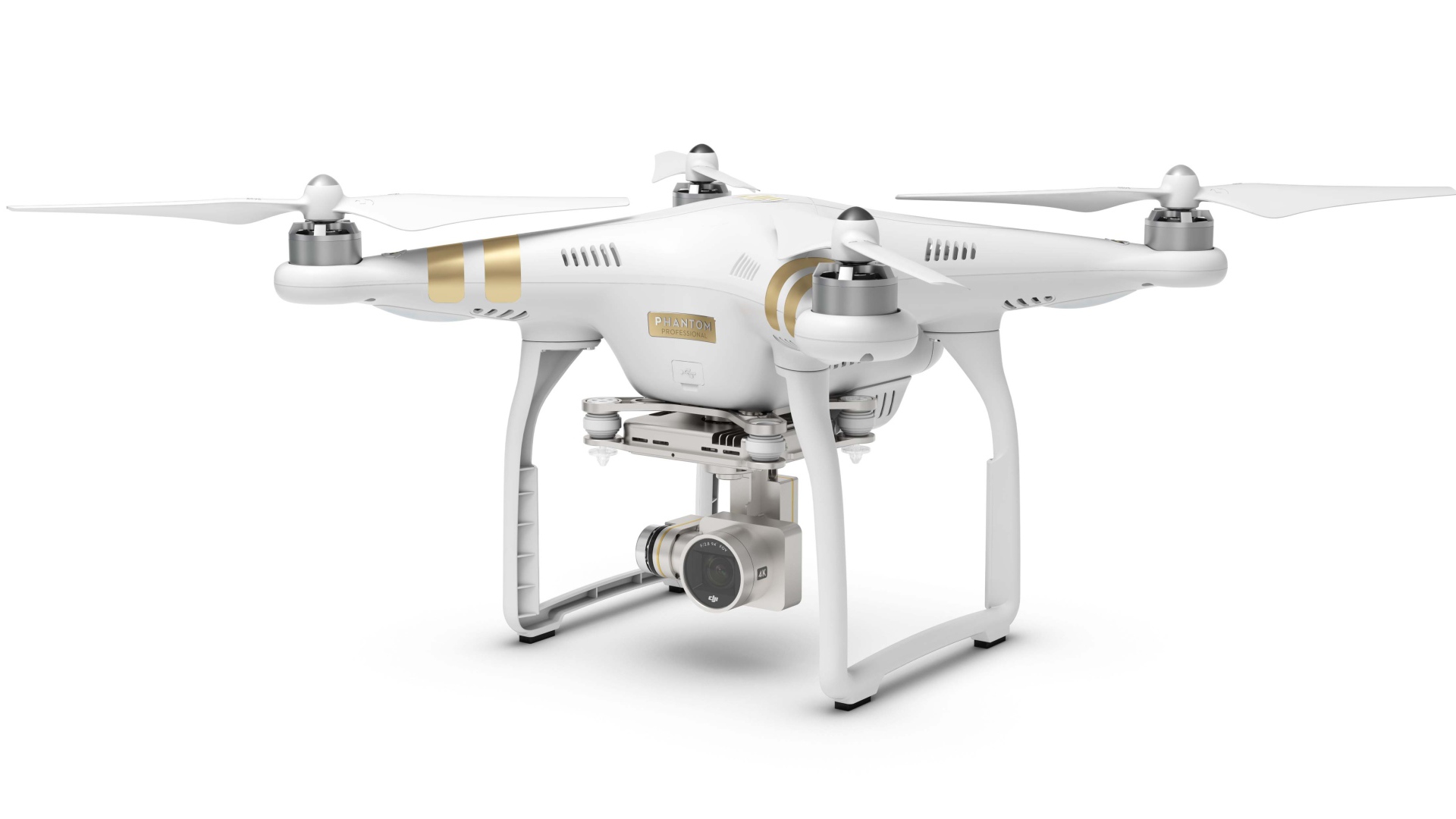 Квадрокоптер DJI Phantom 3 Professional на белом фоне