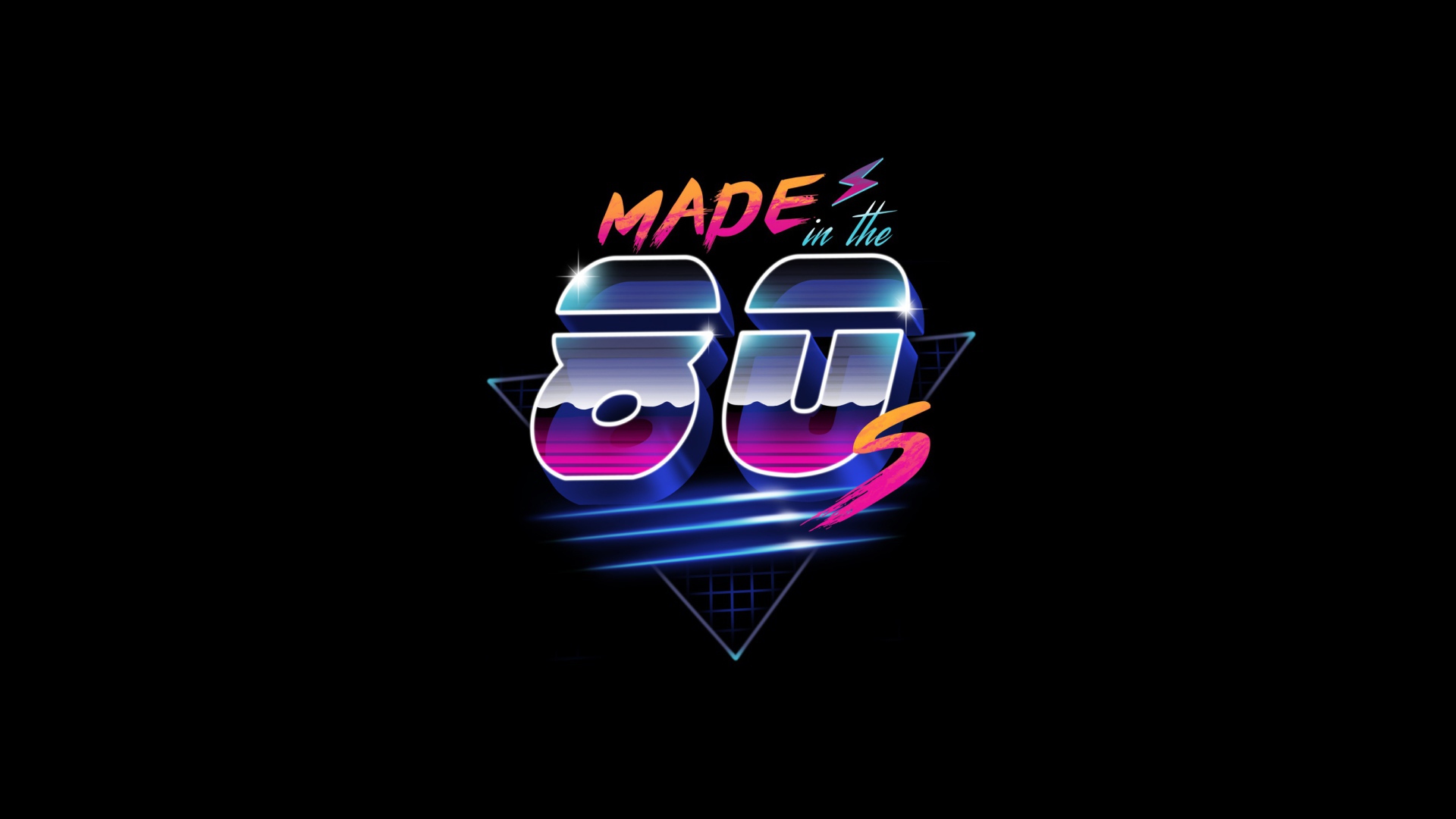 Надпись Made in 80s на черном фоне