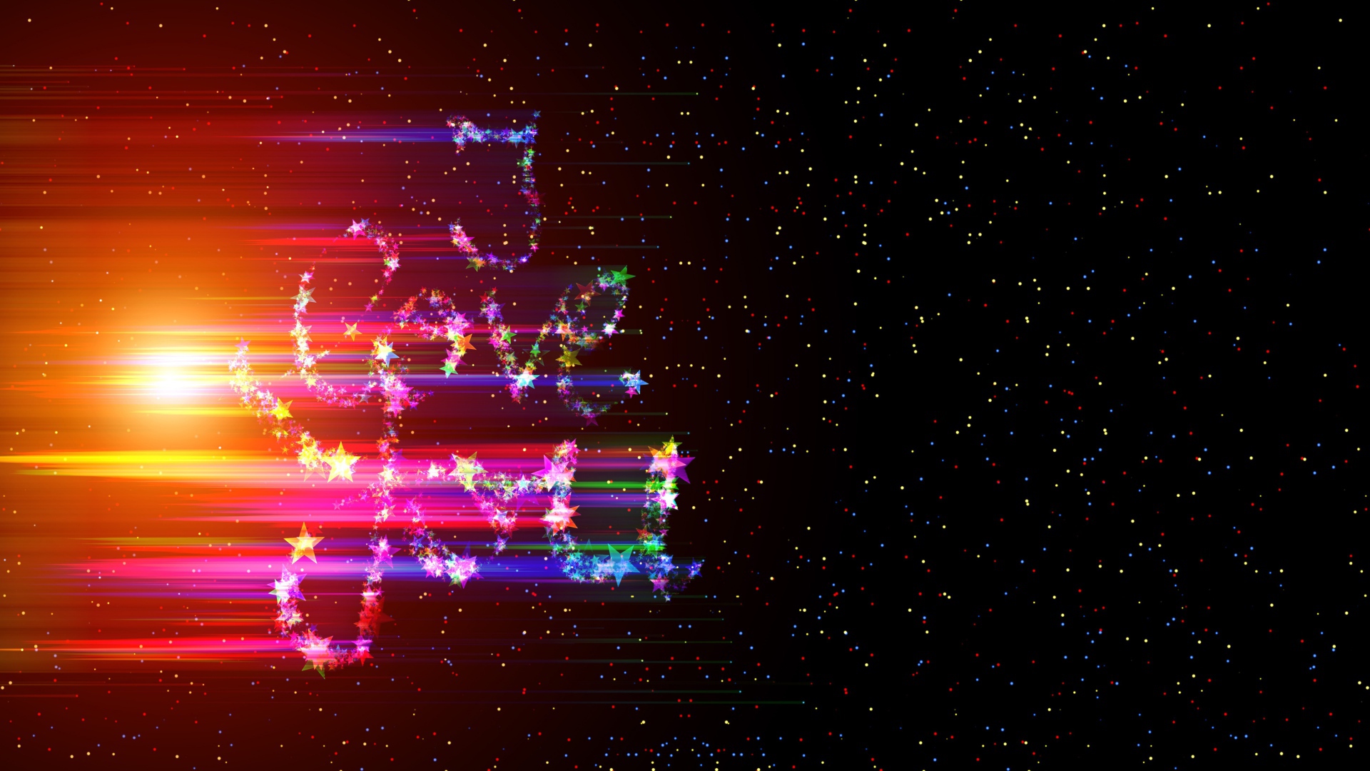 Блестящая надпись я тебя люблю на черном фоне